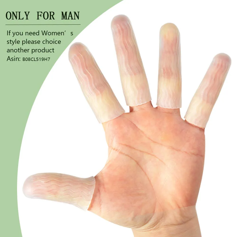 10 Pack Silicone Finger Protectors,for Man,Gel Finger Cots & Protector,Relief from Pain of Finger Tips Cracked, Arthritis