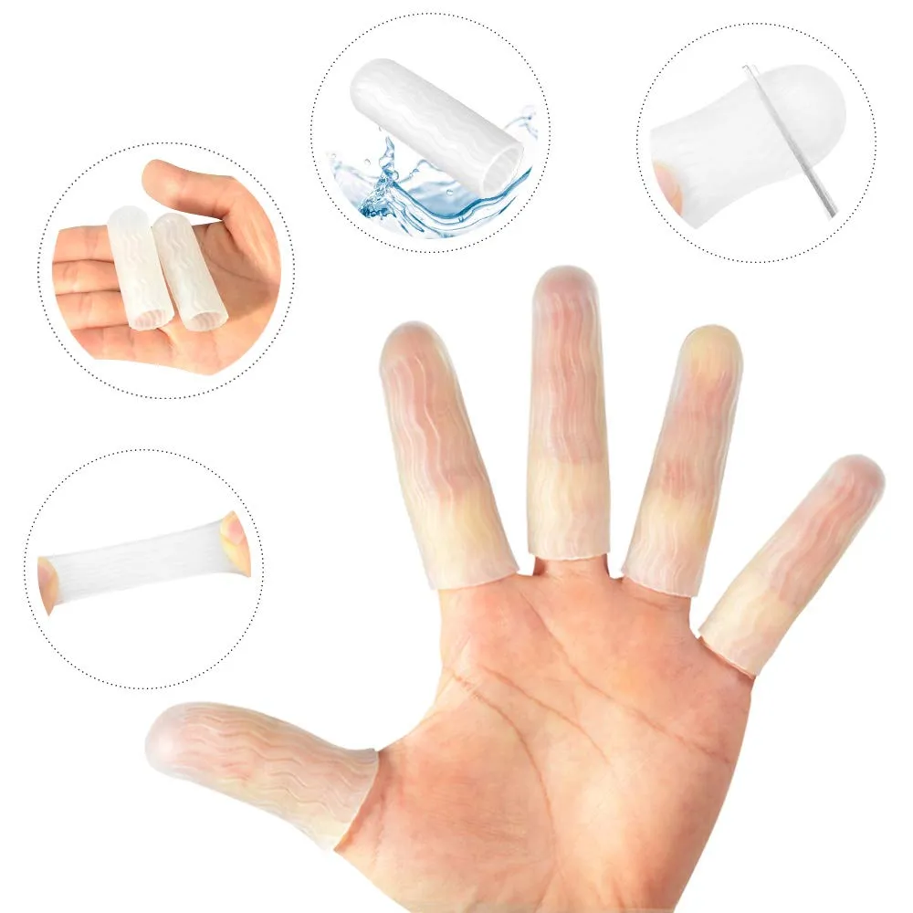 10 Pack Silicone Finger Protectors,for Man,Gel Finger Cots & Protector,Relief from Pain of Finger Tips Cracked, Arthritis