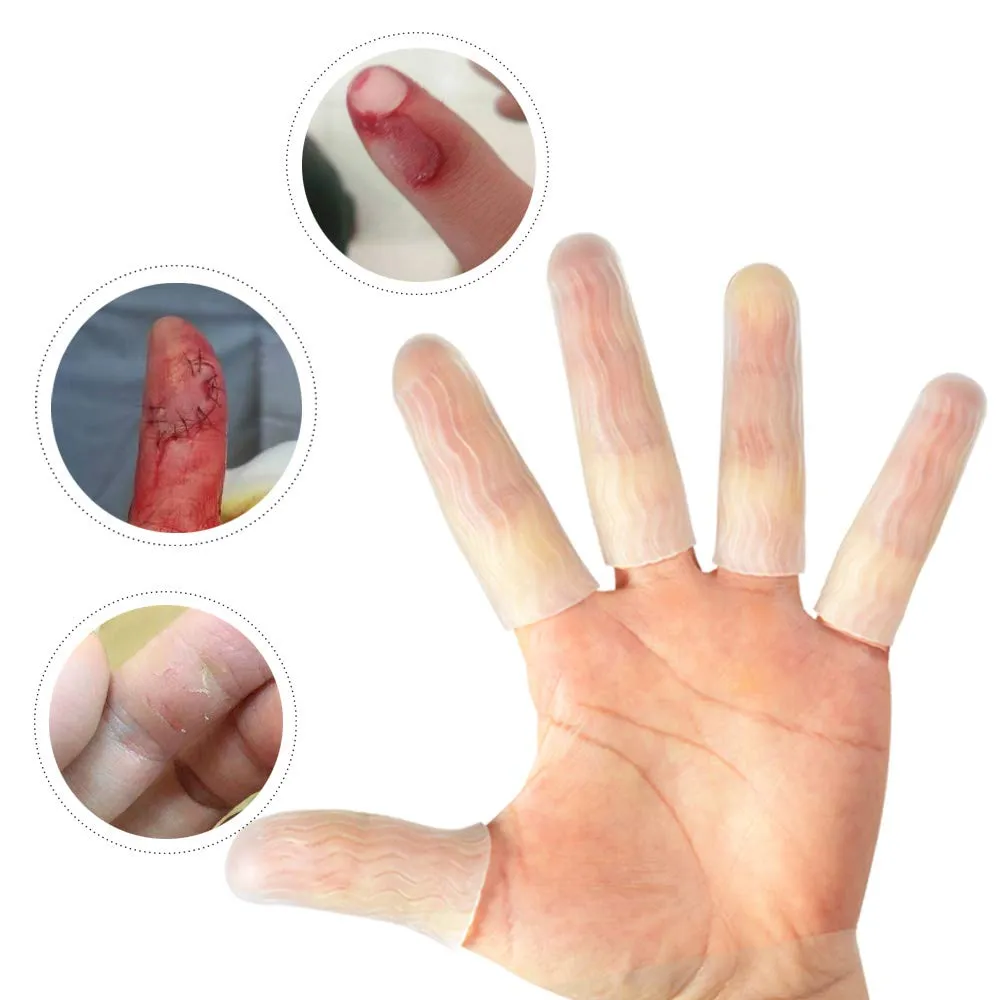 10 Pack Silicone Finger Protectors,for Man,Gel Finger Cots & Protector,Relief from Pain of Finger Tips Cracked, Arthritis