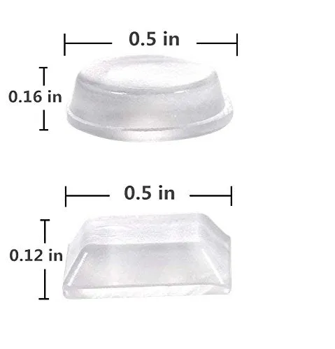 1/2" Clear Rubber Feet Bumper Pads Self-Adhesive Buffer Pads Cabinet Door Bumpers Noise Dampening Pads Drawer Stops 104 Pcs
