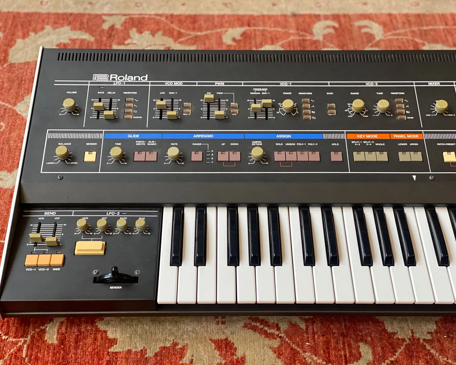 1983 Roland Jupiter 6 Polyphonic Analogue Synthesizer with EPS Flight Case - Serviced