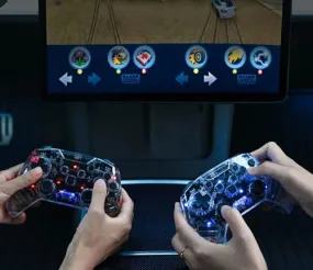 2021-2022 New Updated Tesla Game Controller, Wireless PC Game Controller Compatible with Tesla Model 3 / Y / S, PC, Switch, Steam, Tesla Screen Controller With Dual-Vibration, 8 Semi-Transparent LED Backlight