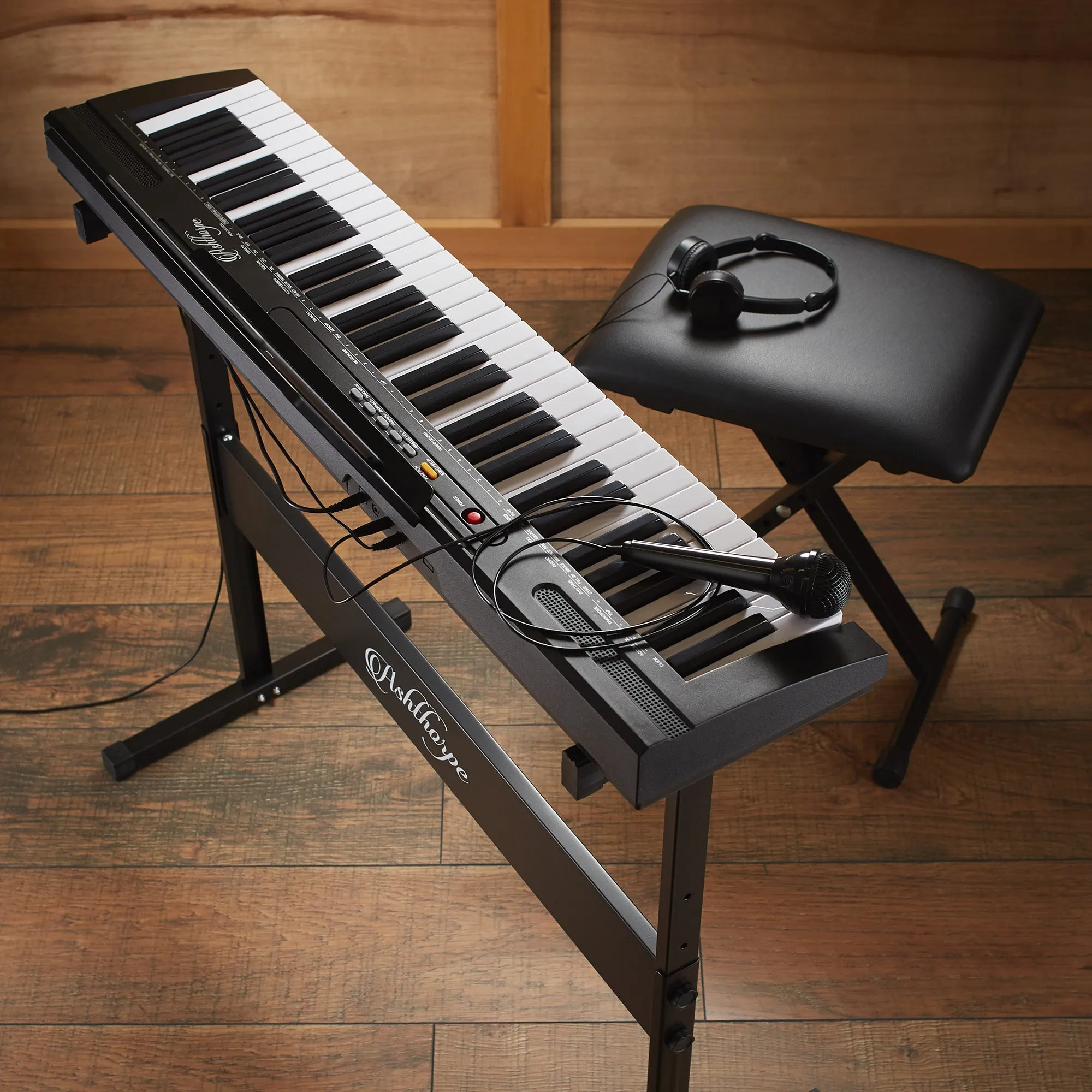 61-Key Digital Keyboard Piano with Full-Size Keys - Includes Stand and Bench