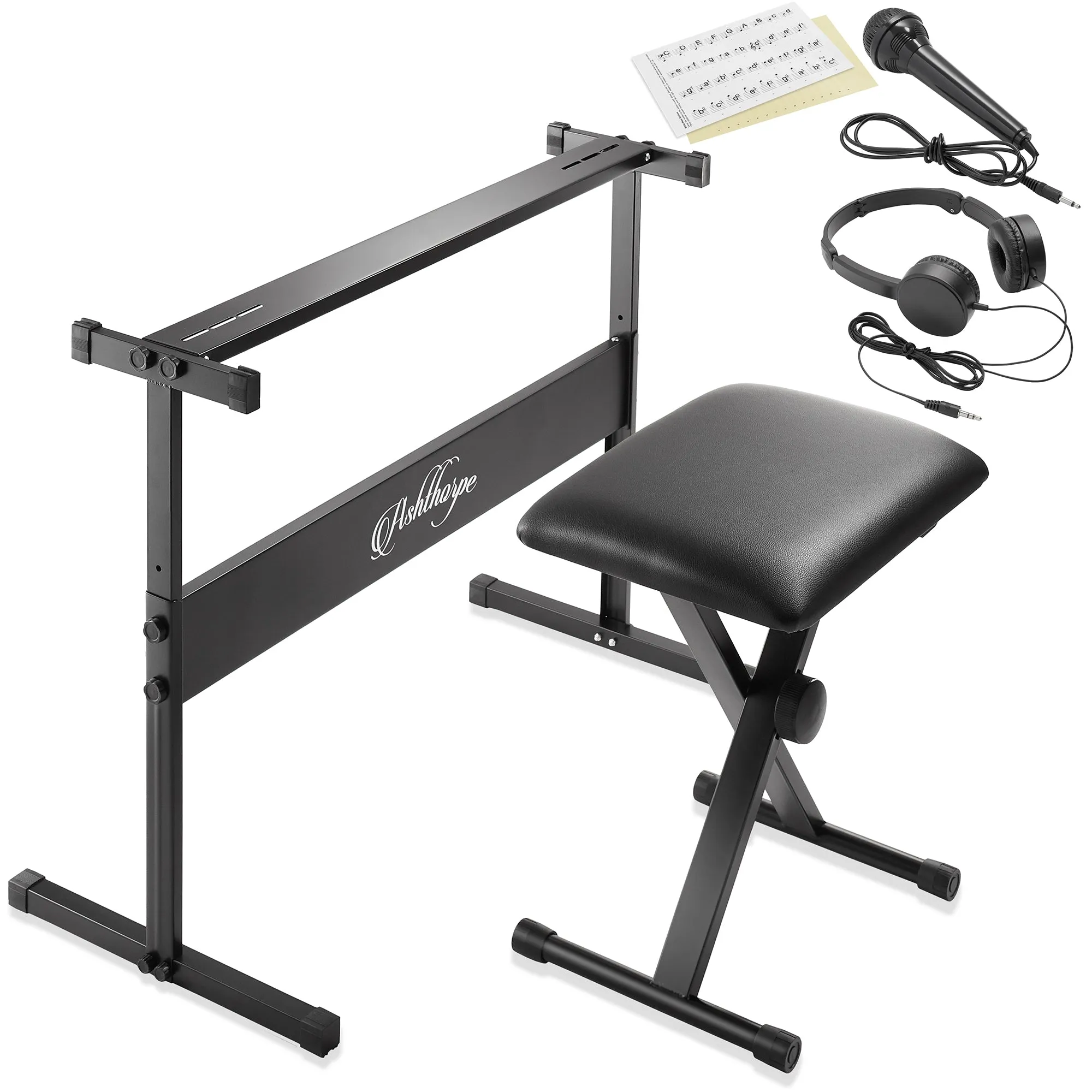 61-Key Digital Keyboard Piano with Full-Size Keys - Includes Stand and Bench