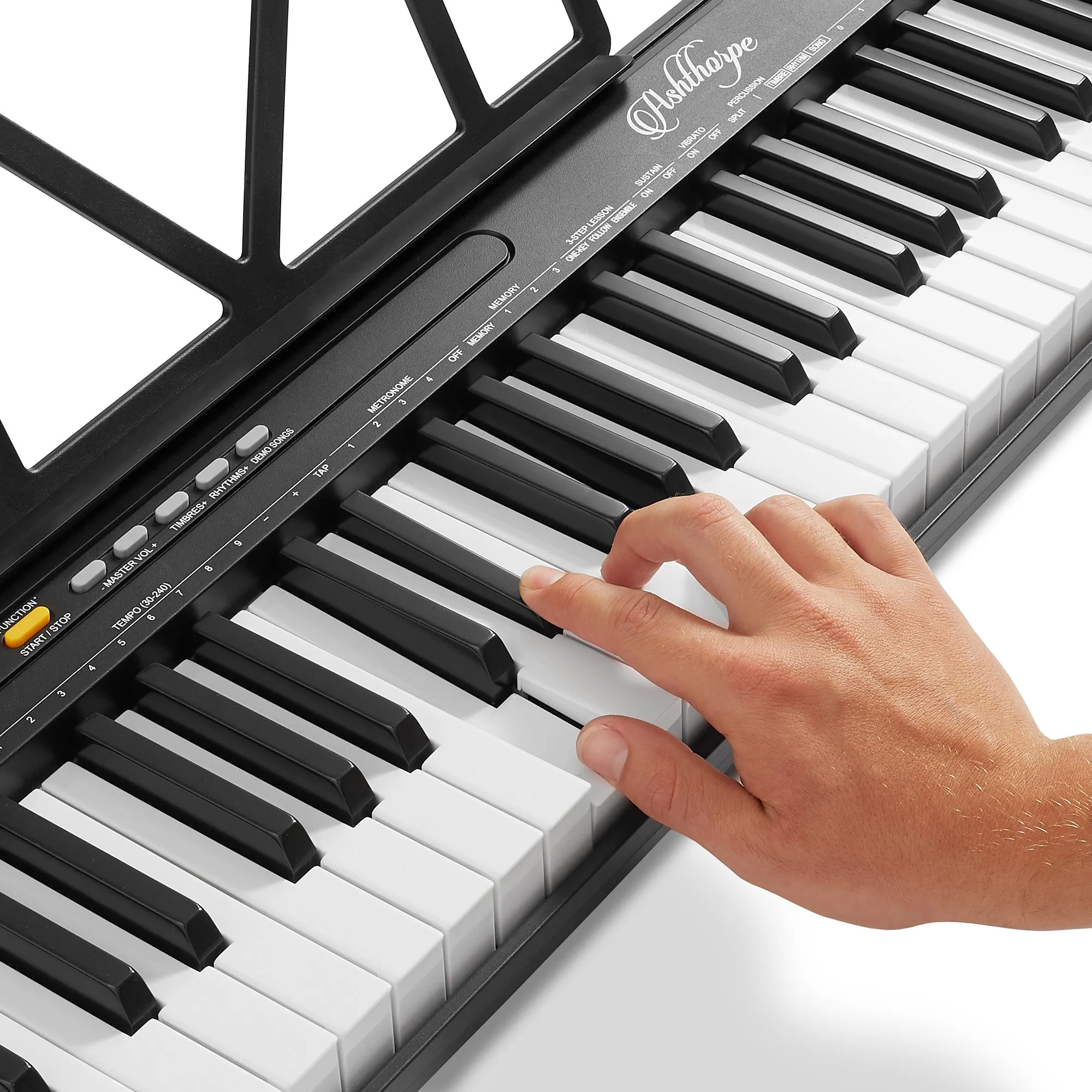 61-Key Digital Keyboard Piano with Full-Size Keys - Includes Stand and Bench