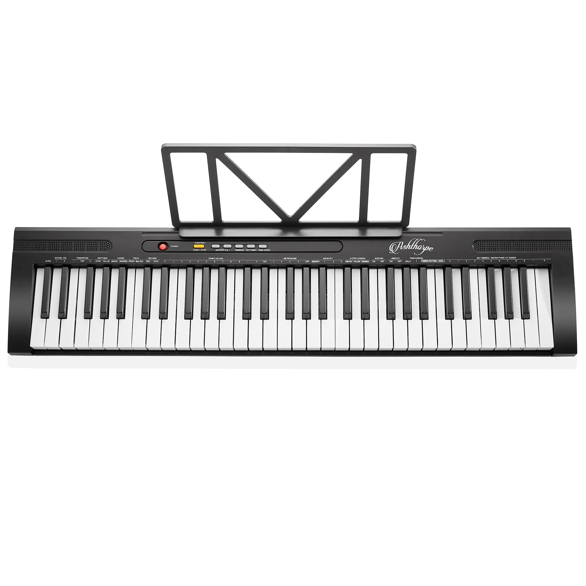 61-Key Digital Keyboard Piano with Full-Size Keys - Includes Stand and Bench