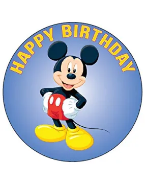 7.5 Inch Edible Cake Toppers – Classic Mouse Character Themed Birthday Party Collection of Edible Cake Decorations