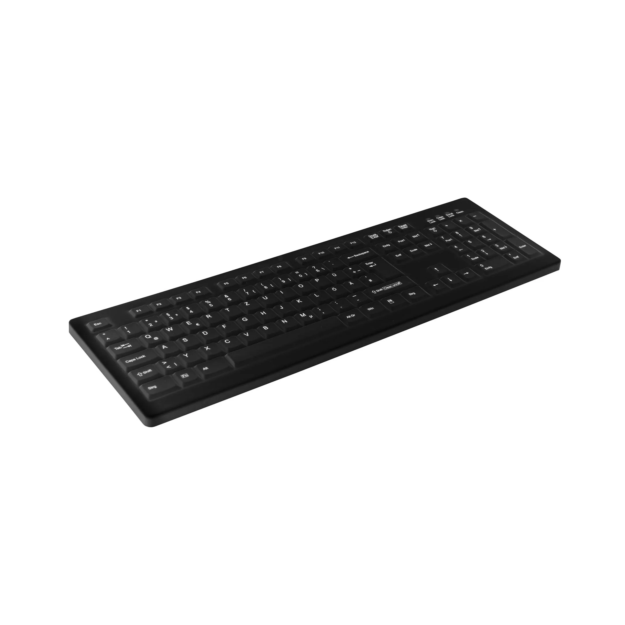 Active Key AK-C8100F Wipeable Keyboard in Black with Numpad - Wired
