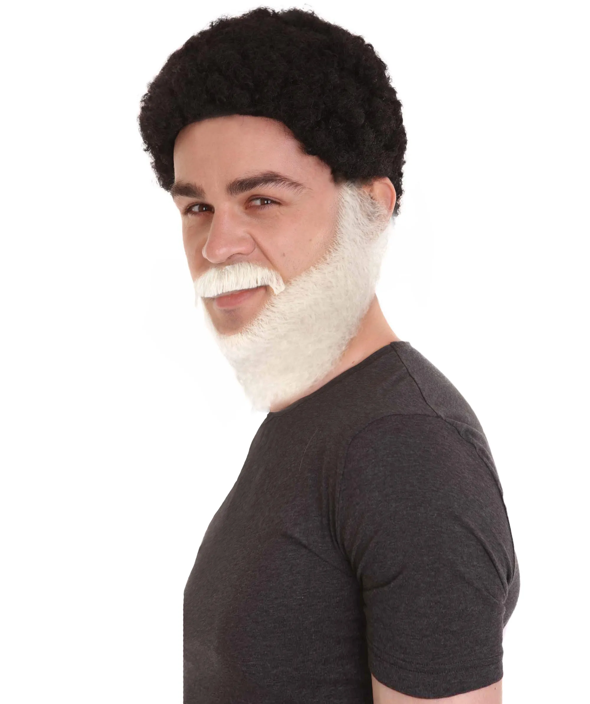 Adult Men's Long Beard and Mustache Set | Perfect For Halloween | Flame-Retardant Synthetic Fiber | Multiple Color Options