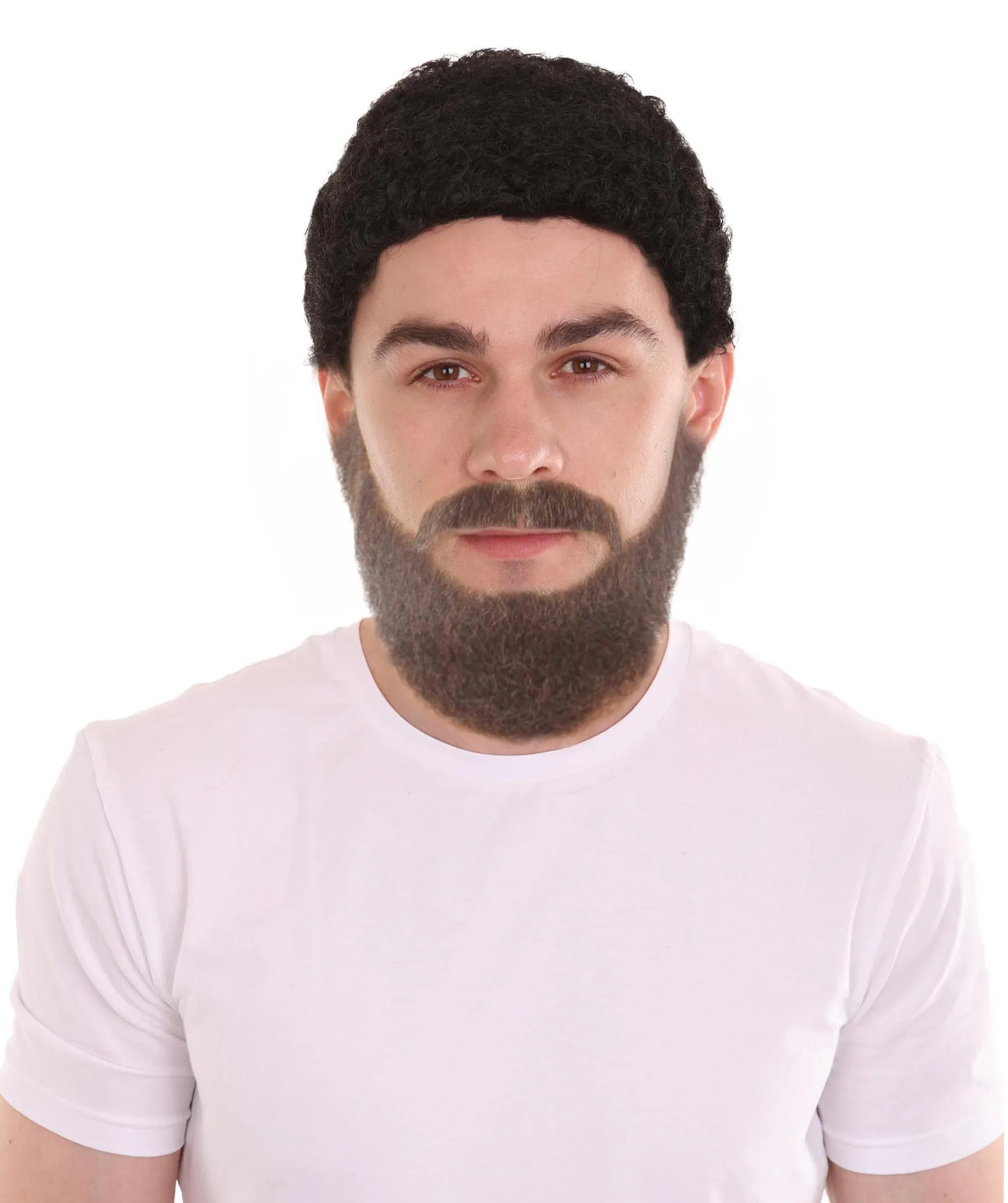 Adult Men's Long Beard and Mustache Set | Perfect For Halloween | Flame-Retardant Synthetic Fiber | Multiple Color Options