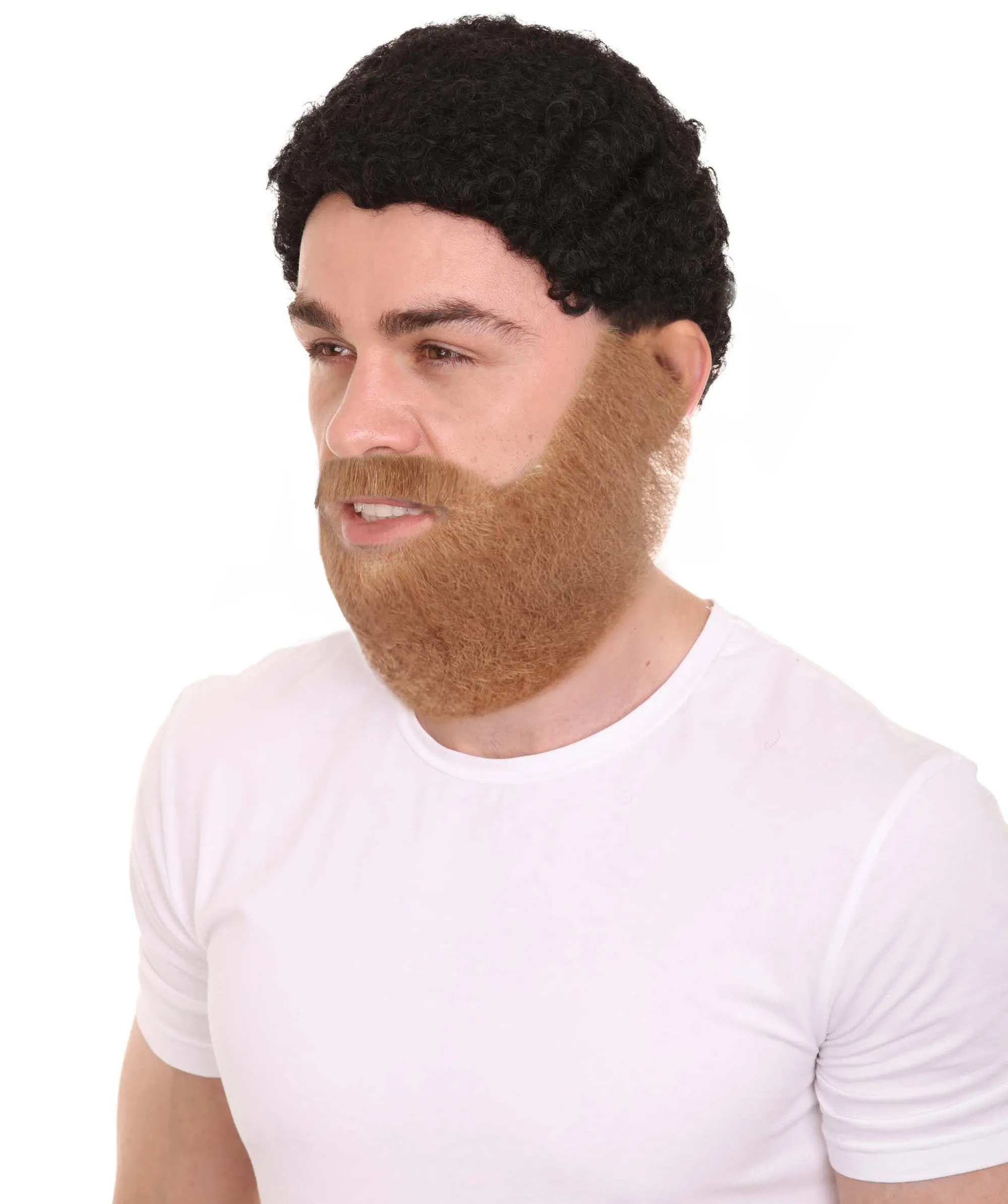 Adult Men's Long Beard and Mustache Set | Perfect For Halloween | Flame-Retardant Synthetic Fiber | Multiple Color Options