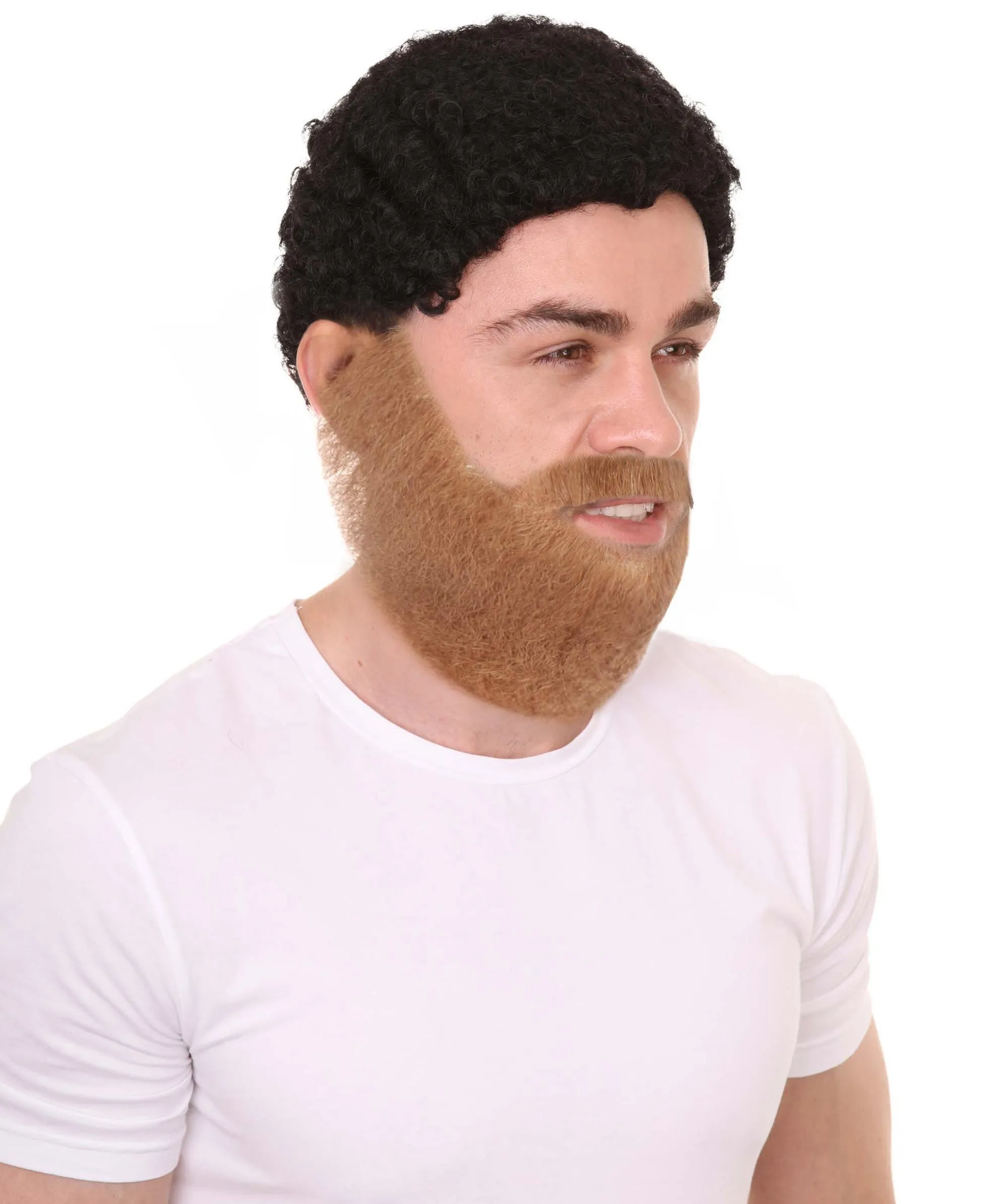 Adult Men's Long Beard and Mustache Set | Perfect For Halloween | Flame-Retardant Synthetic Fiber | Multiple Color Options