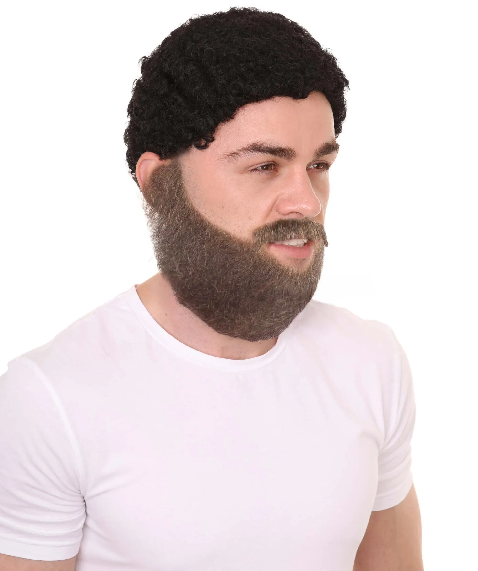 Adult Men's Long Beard and Mustache Set | Perfect For Halloween | Flame-Retardant Synthetic Fiber | Multiple Color Options