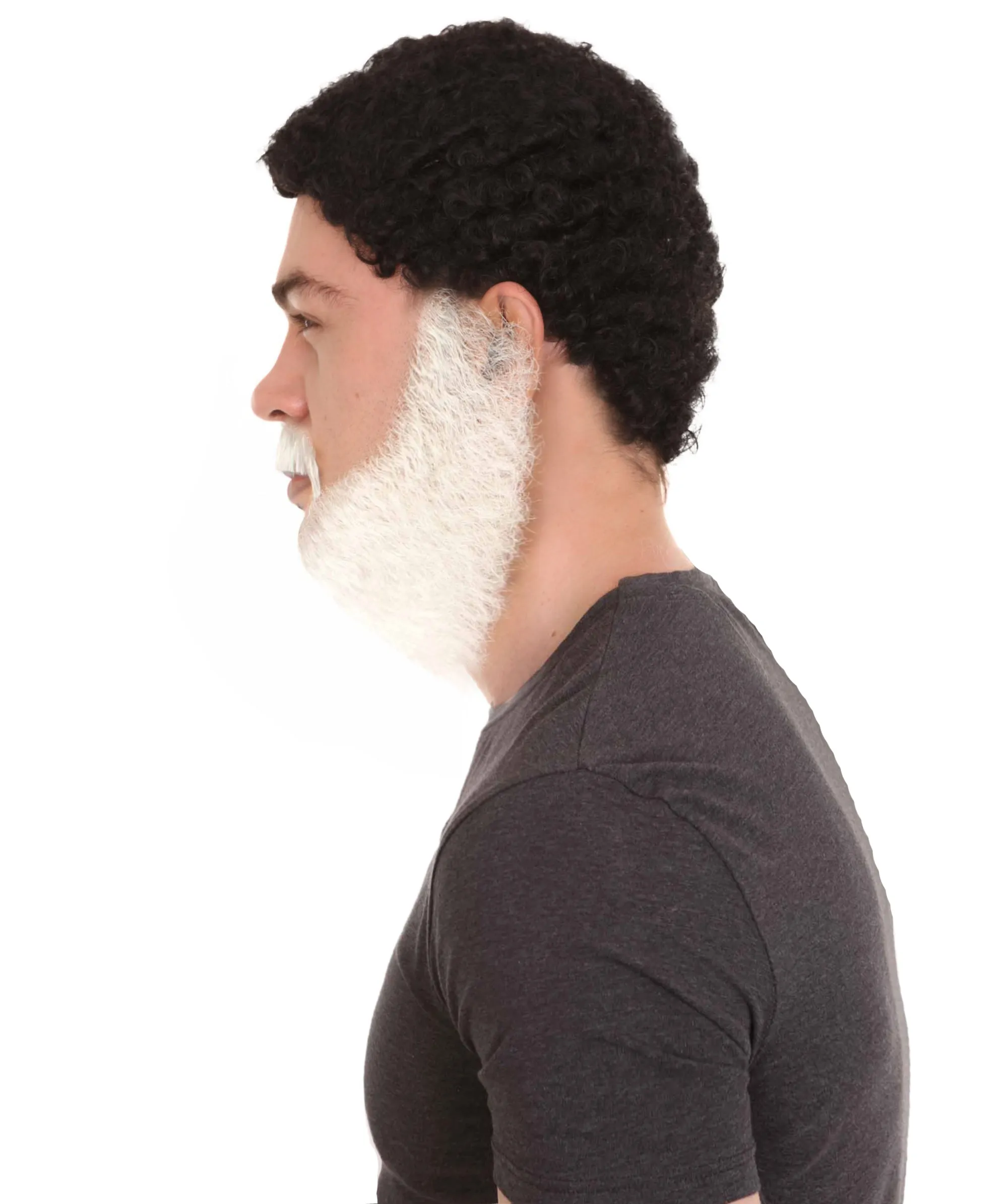 Adult Men's Long Beard and Mustache Set | Perfect For Halloween | Flame-Retardant Synthetic Fiber | Multiple Color Options