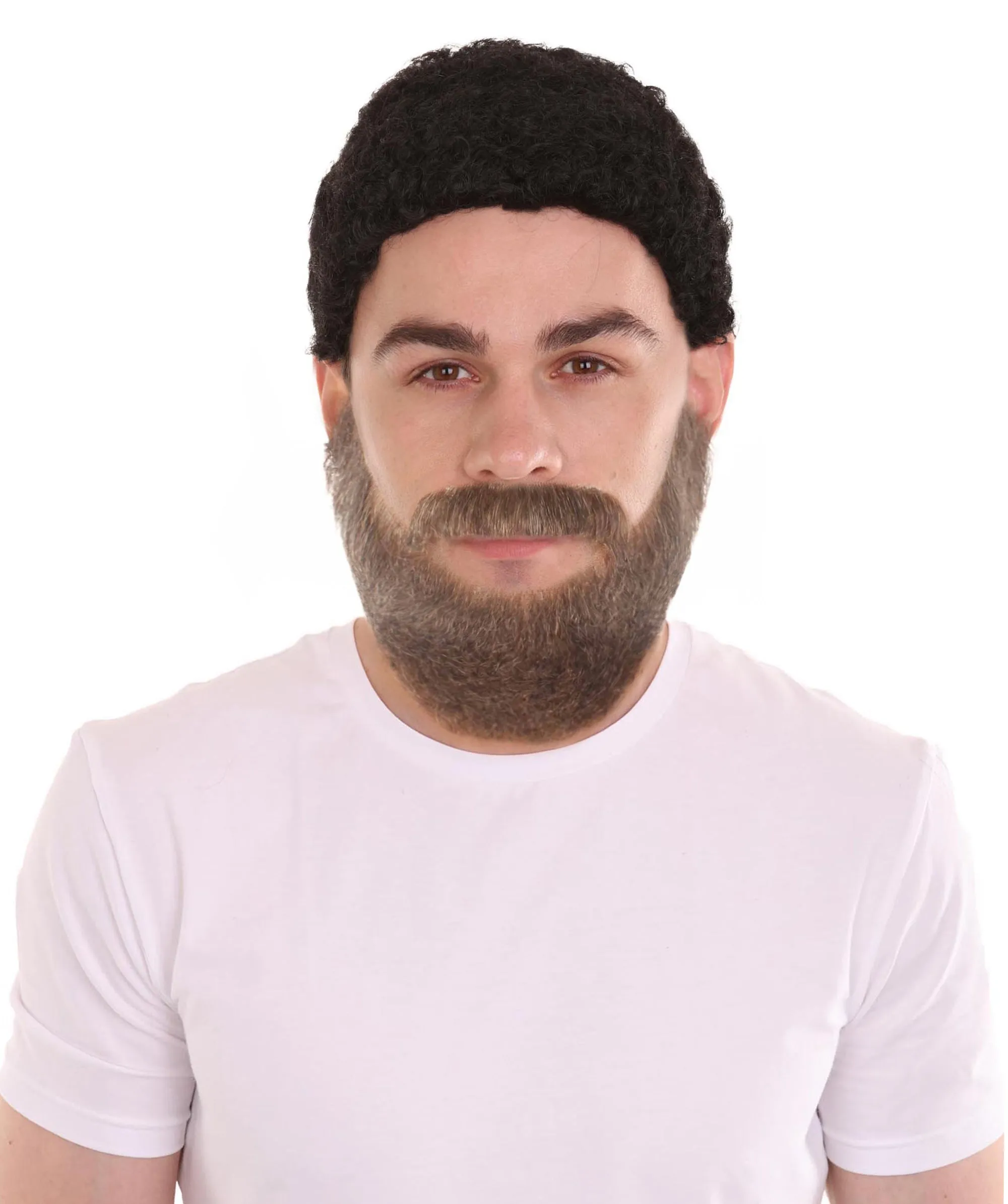 Adult Men's Long Beard and Mustache Set | Perfect For Halloween | Flame-Retardant Synthetic Fiber | Multiple Color Options