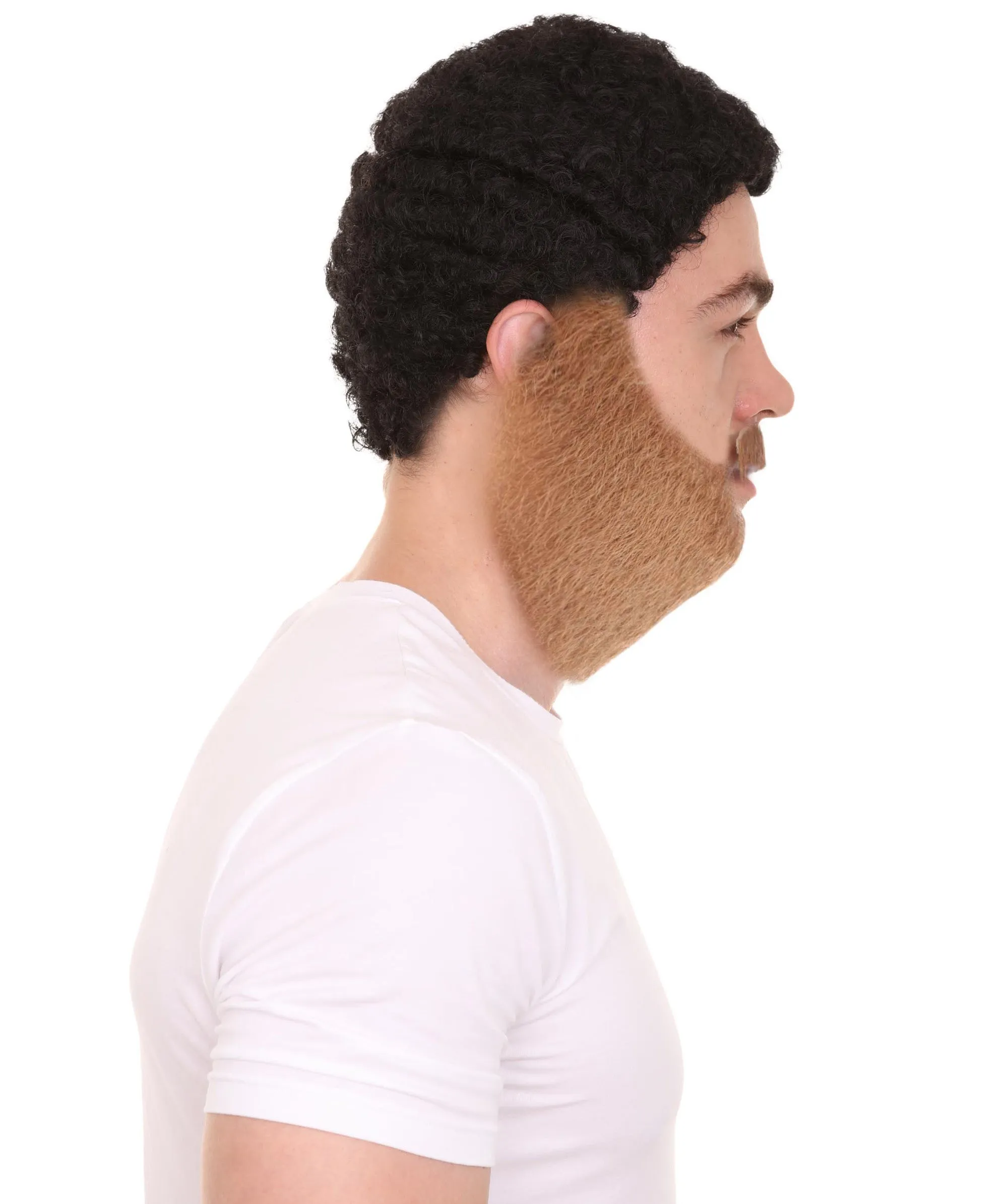 Adult Men's Long Beard and Mustache Set | Perfect For Halloween | Flame-Retardant Synthetic Fiber | Multiple Color Options