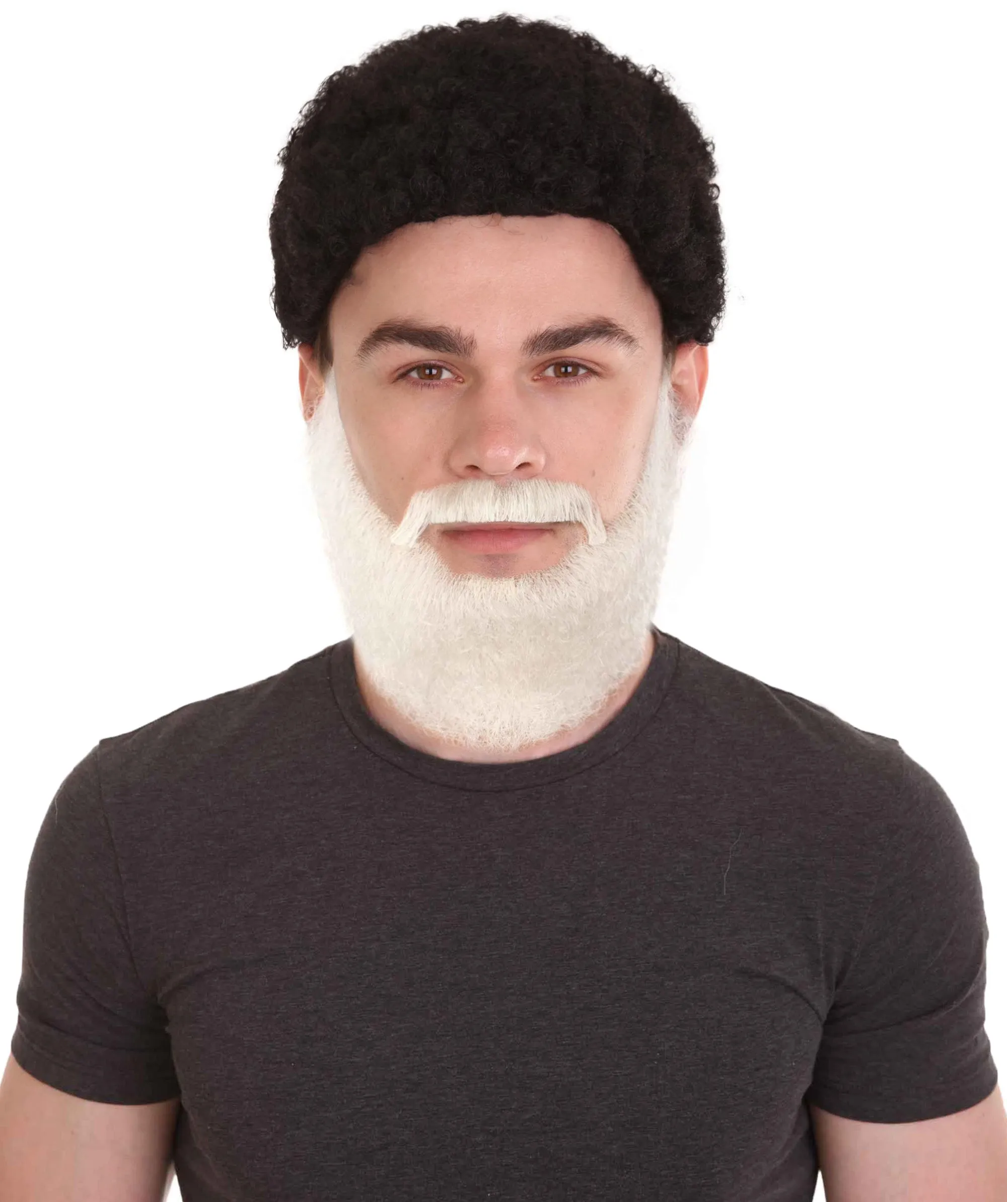 Adult Men's Long Beard and Mustache Set | Perfect For Halloween | Flame-Retardant Synthetic Fiber | Multiple Color Options