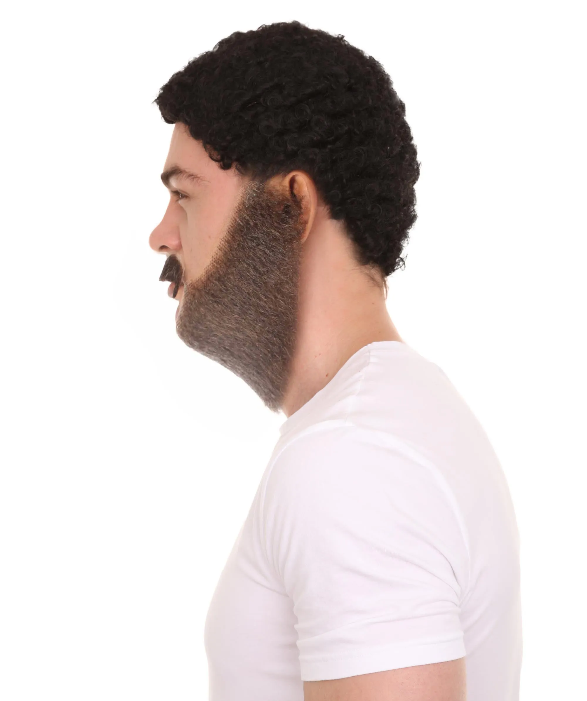 Adult Men's Long Beard and Mustache Set | Perfect For Halloween | Flame-Retardant Synthetic Fiber | Multiple Color Options