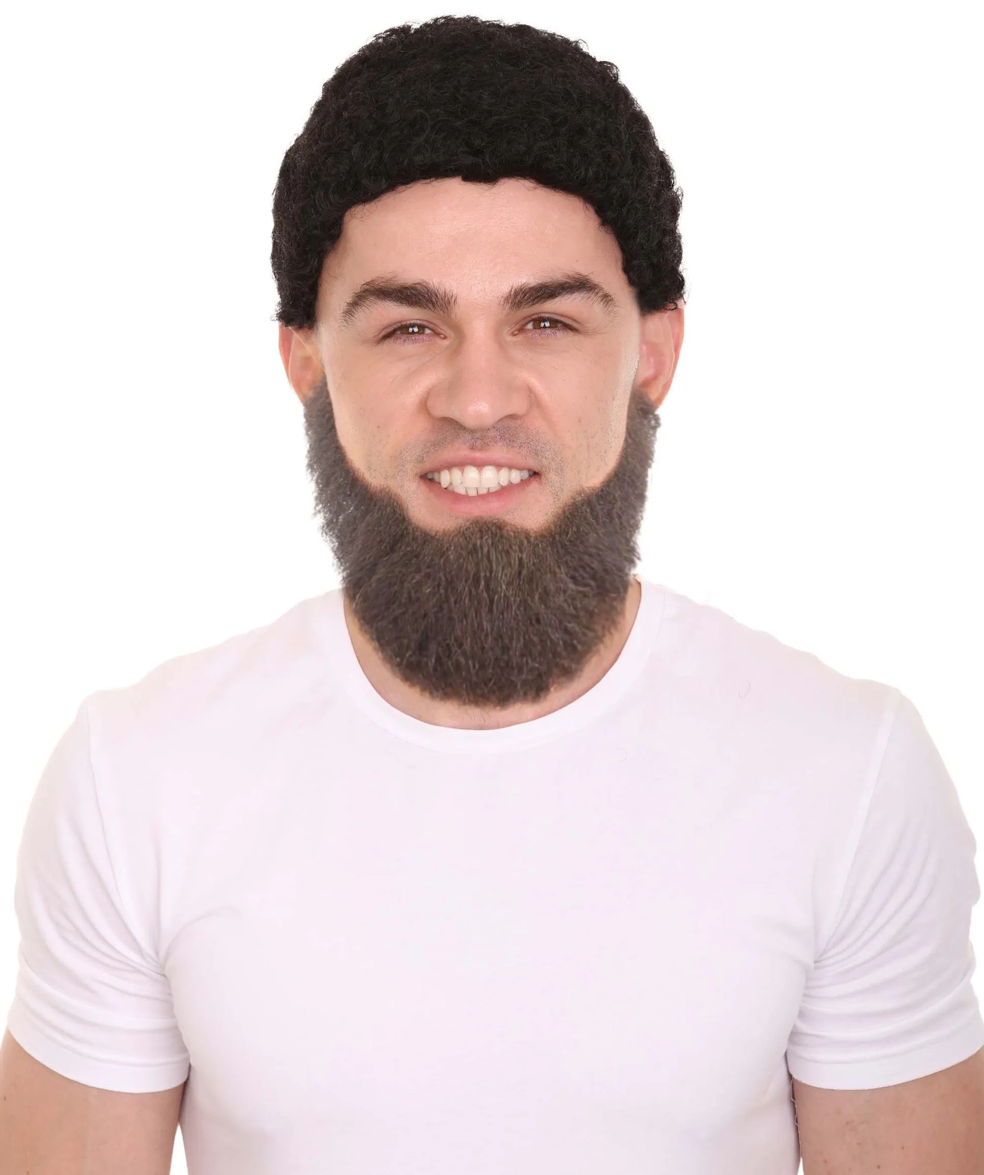 Adult Men's Long Beard and Mustache Set | Perfect For Halloween | Flame-Retardant Synthetic Fiber | Multiple Color Options