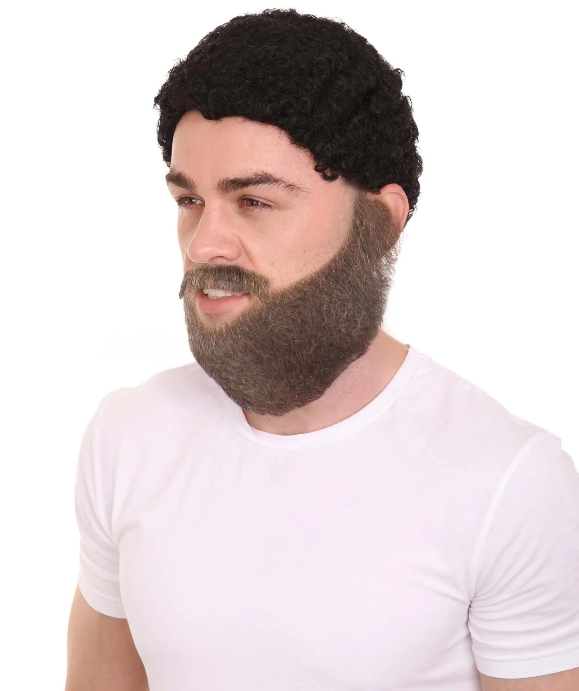 Adult Men's Long Beard and Mustache Set | Perfect For Halloween | Flame-Retardant Synthetic Fiber | Multiple Color Options