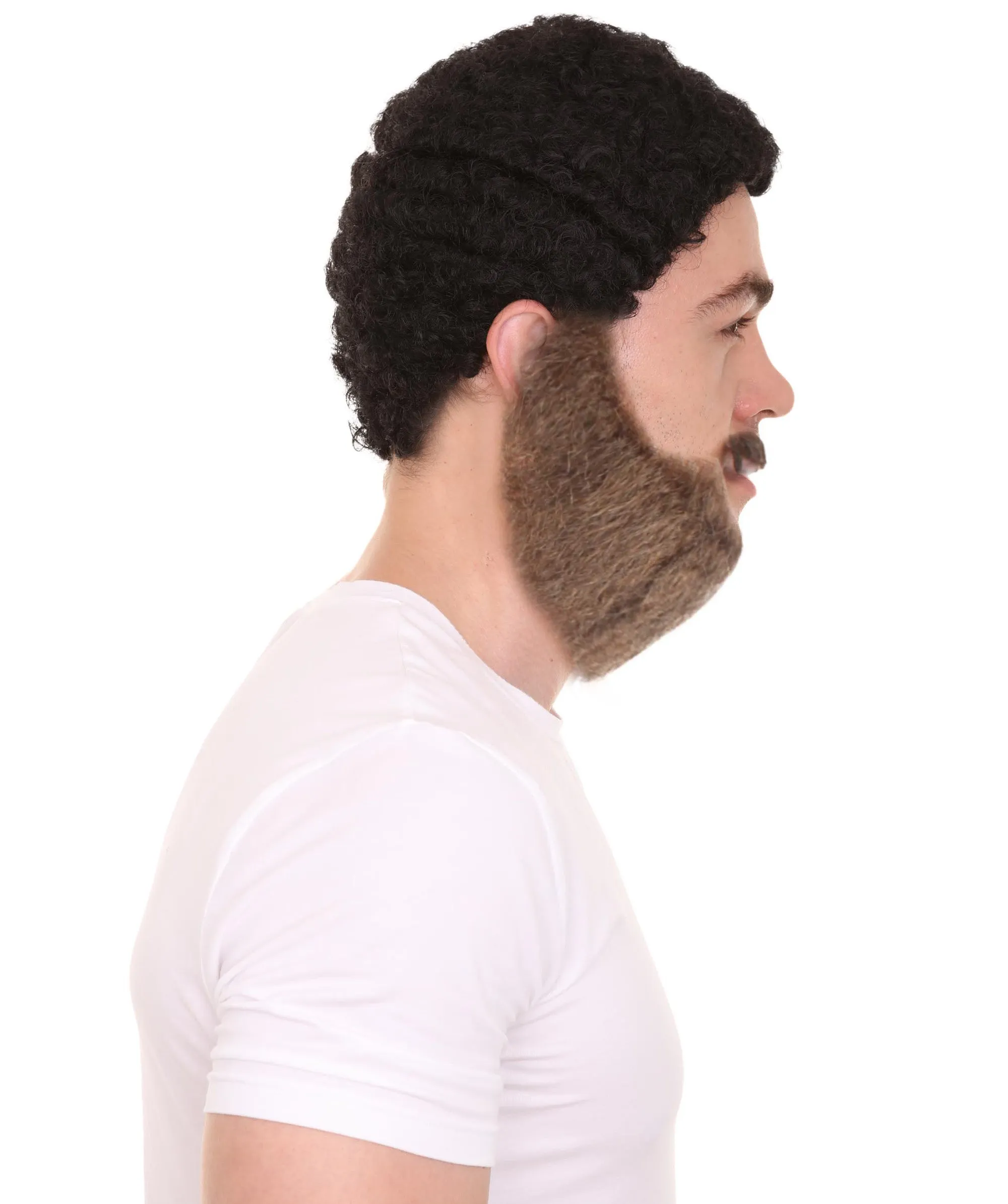 Adult Men's Long Beard and Mustache Set | Perfect For Halloween | Flame-Retardant Synthetic Fiber | Multiple Color Options