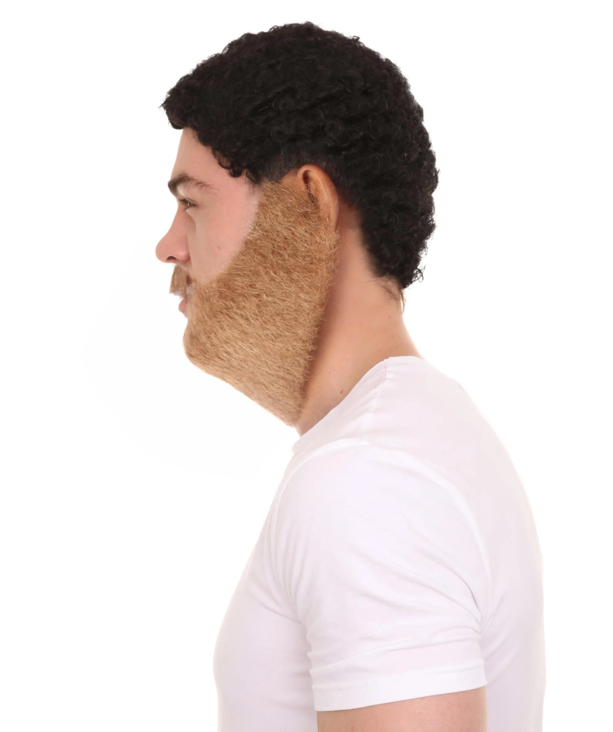 Adult Men's Long Beard and Mustache Set | Perfect For Halloween | Flame-Retardant Synthetic Fiber | Multiple Color Options