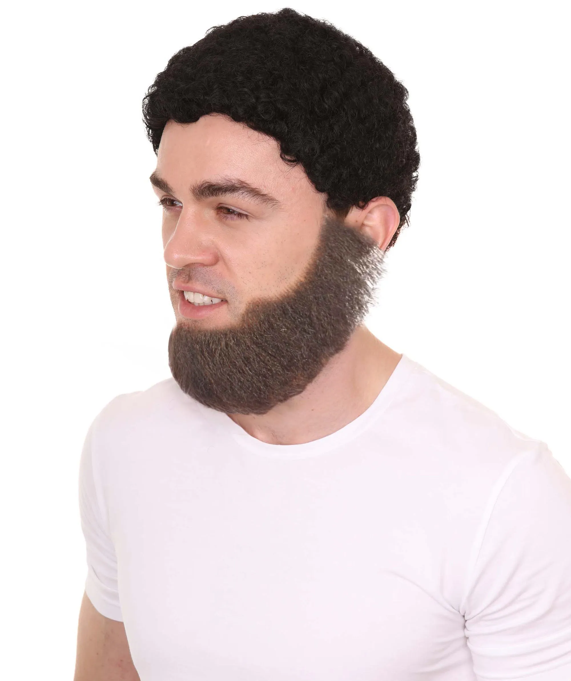 Adult Men's Long Beard and Mustache Set | Perfect For Halloween | Flame-Retardant Synthetic Fiber | Multiple Color Options