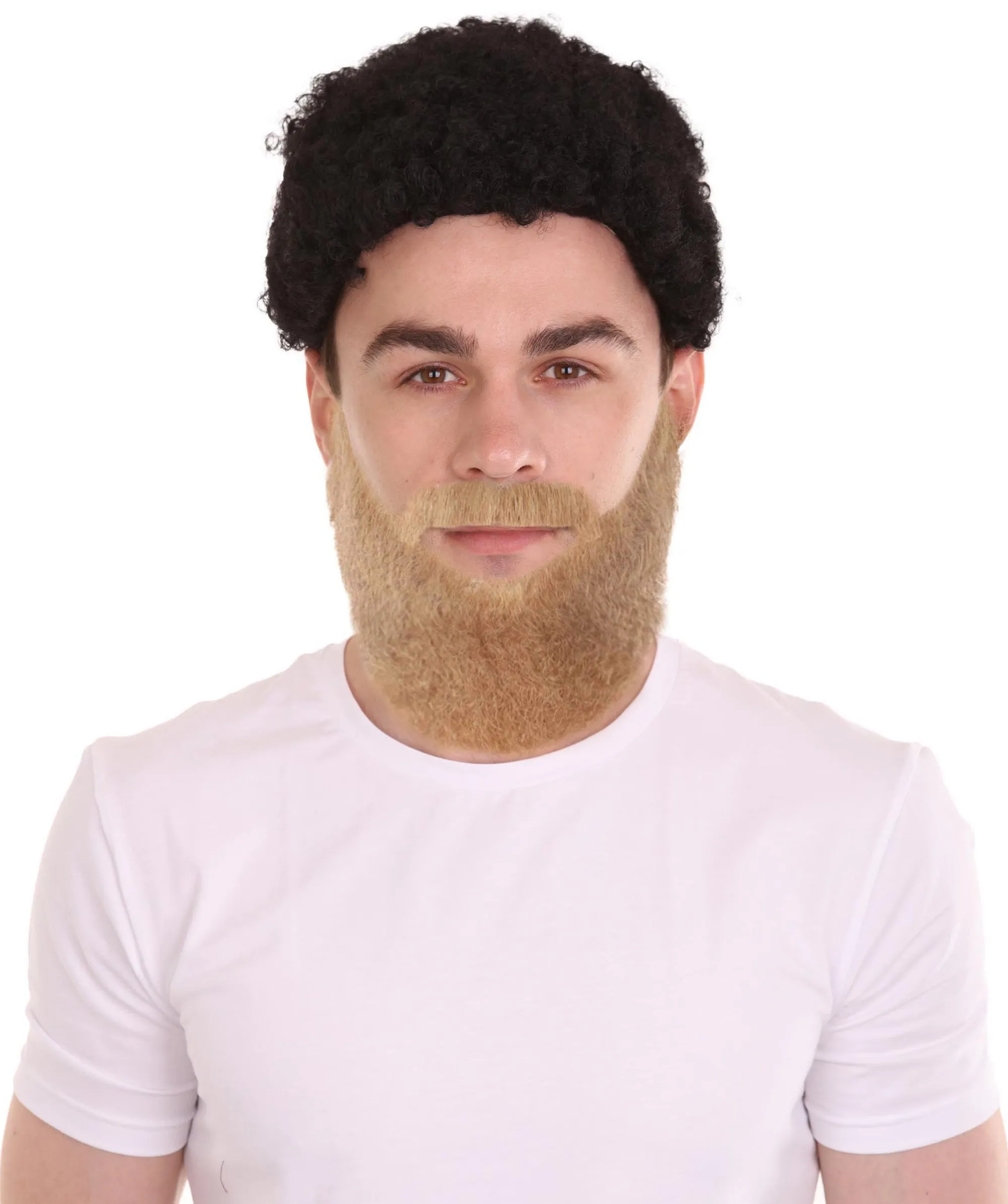 Adult Men's Long Beard and Mustache Set | Perfect For Halloween | Flame-Retardant Synthetic Fiber | Multiple Color Options