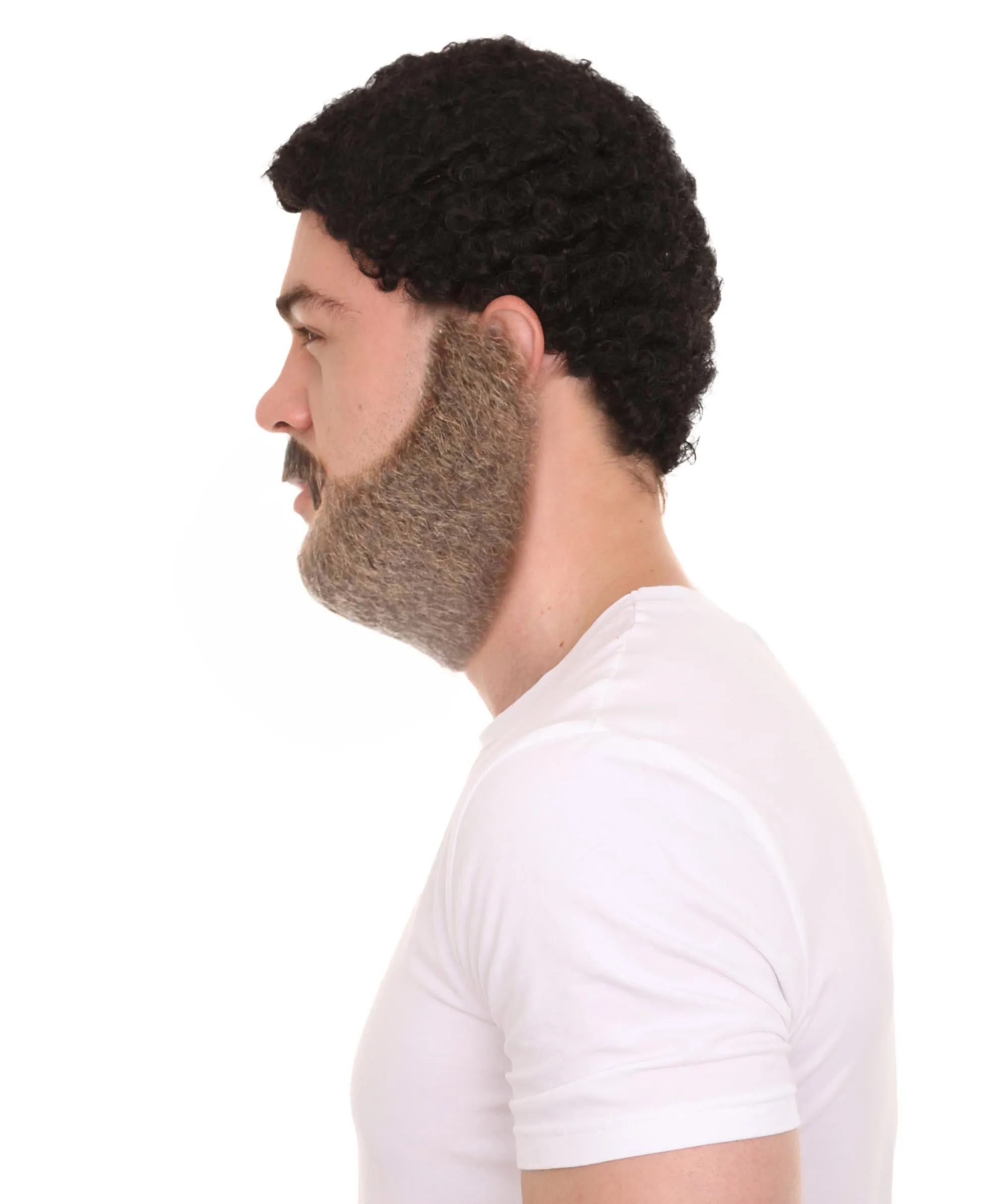 Adult Men's Long Beard and Mustache Set | Perfect For Halloween | Flame-Retardant Synthetic Fiber | Multiple Color Options
