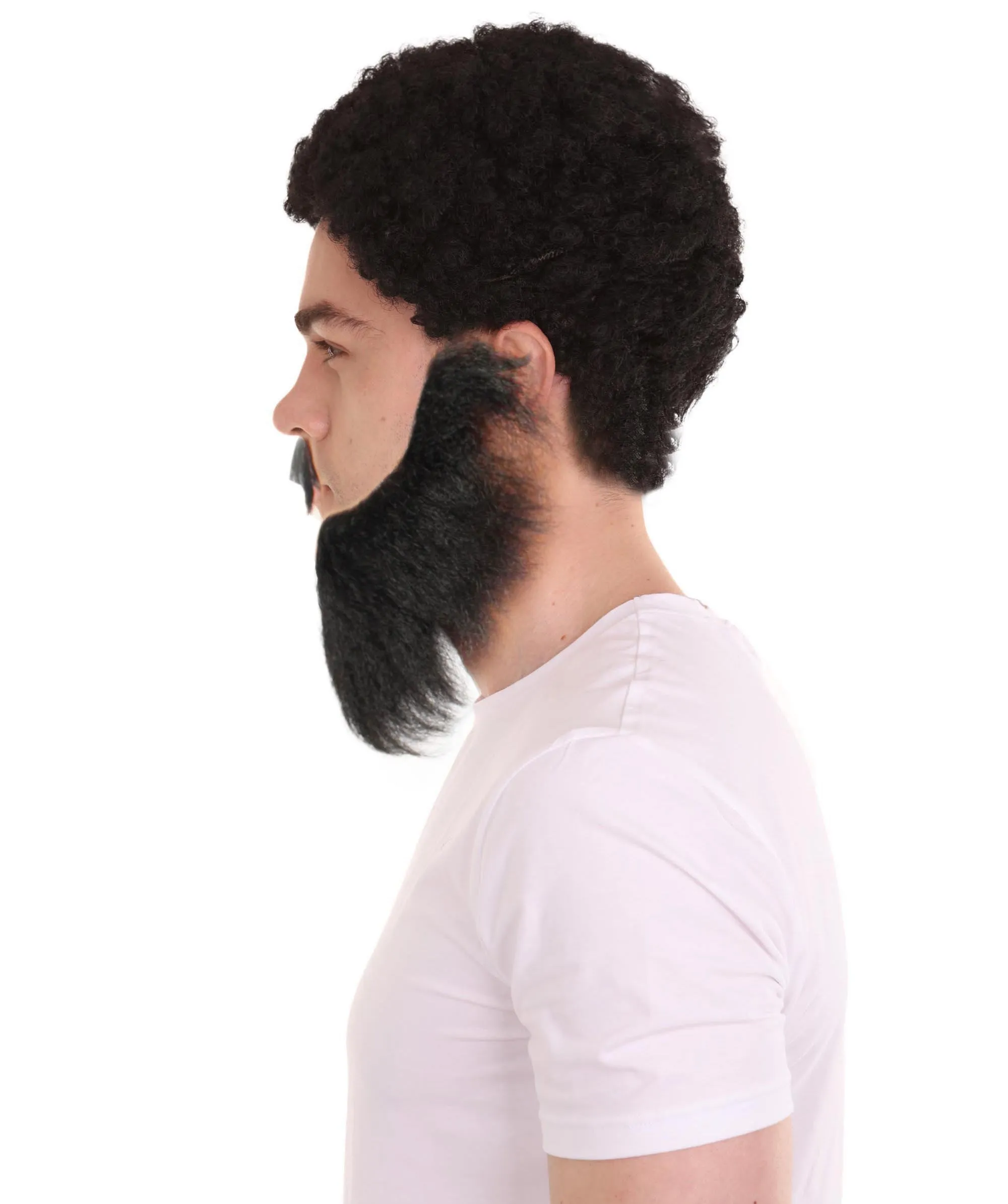 Adult Men's Long Beard and Mustache Set | Perfect For Halloween | Flame-Retardant Synthetic Fiber | Multiple Color Options