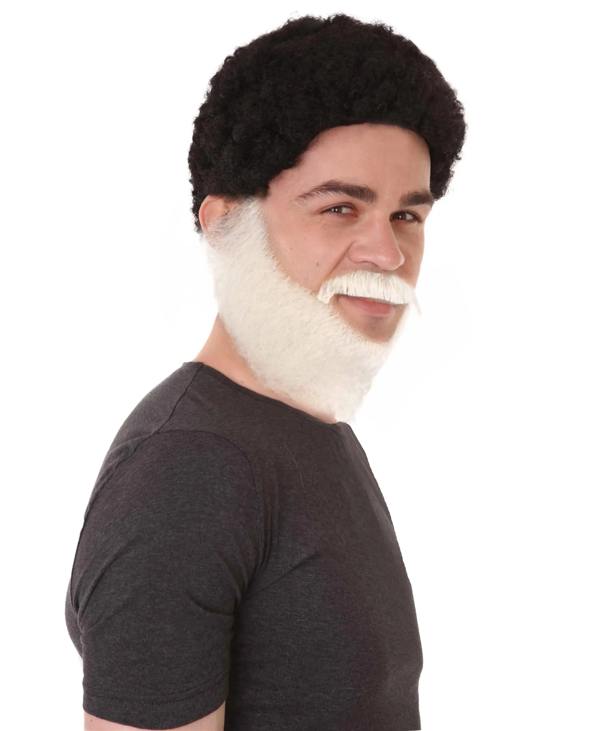 Adult Men's Long Beard and Mustache Set | Perfect For Halloween | Flame-Retardant Synthetic Fiber | Multiple Color Options
