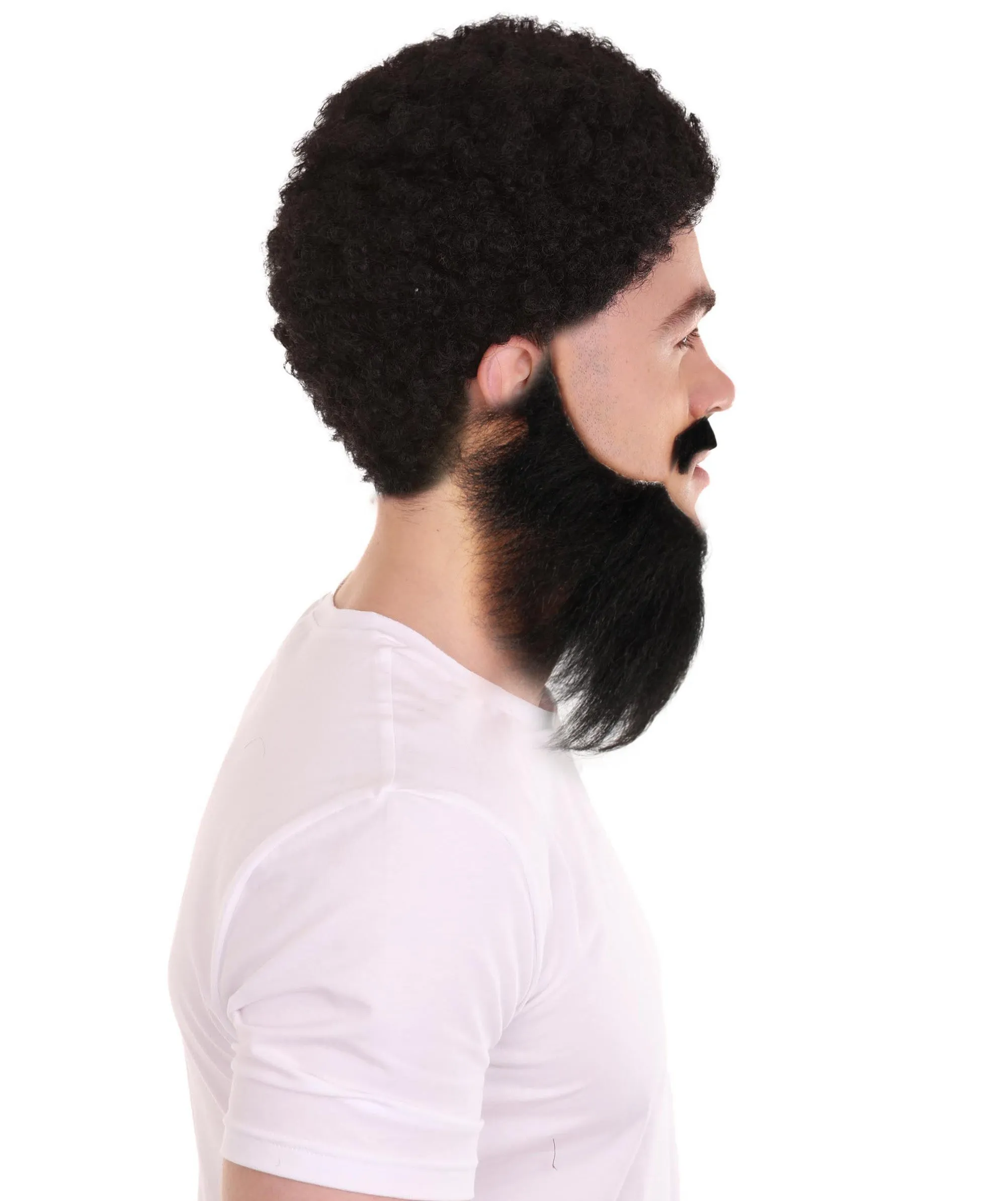Adult Men's Long Beard and Mustache Set | Perfect For Halloween | Flame-Retardant Synthetic Fiber | Multiple Color Options