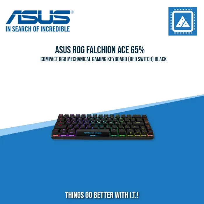 ASUS ROG FALCHION ACE 65% COMPACT RGB MECHANICAL GAMING KEYBOARD (RED SWITCH) BLACK|WHITE