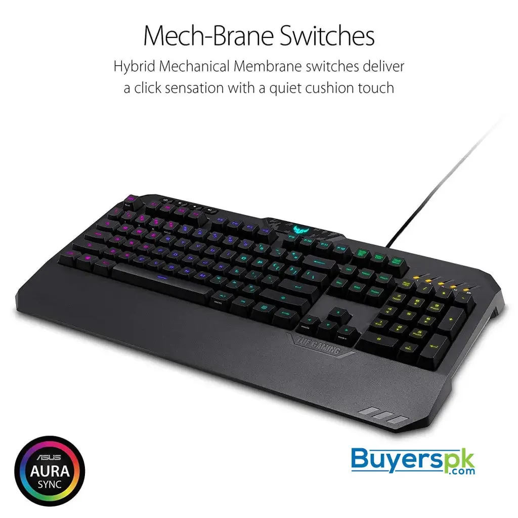 Asus Tuf K5 Mechanical Membrane Rgb Gaming Keyboard with Programmable Onboard Memory, Media Controls