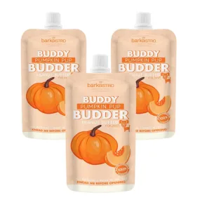 Bark Bistro Pumpkin Pup Budder Dog Peanut Butter Squeeze Packs 4oz