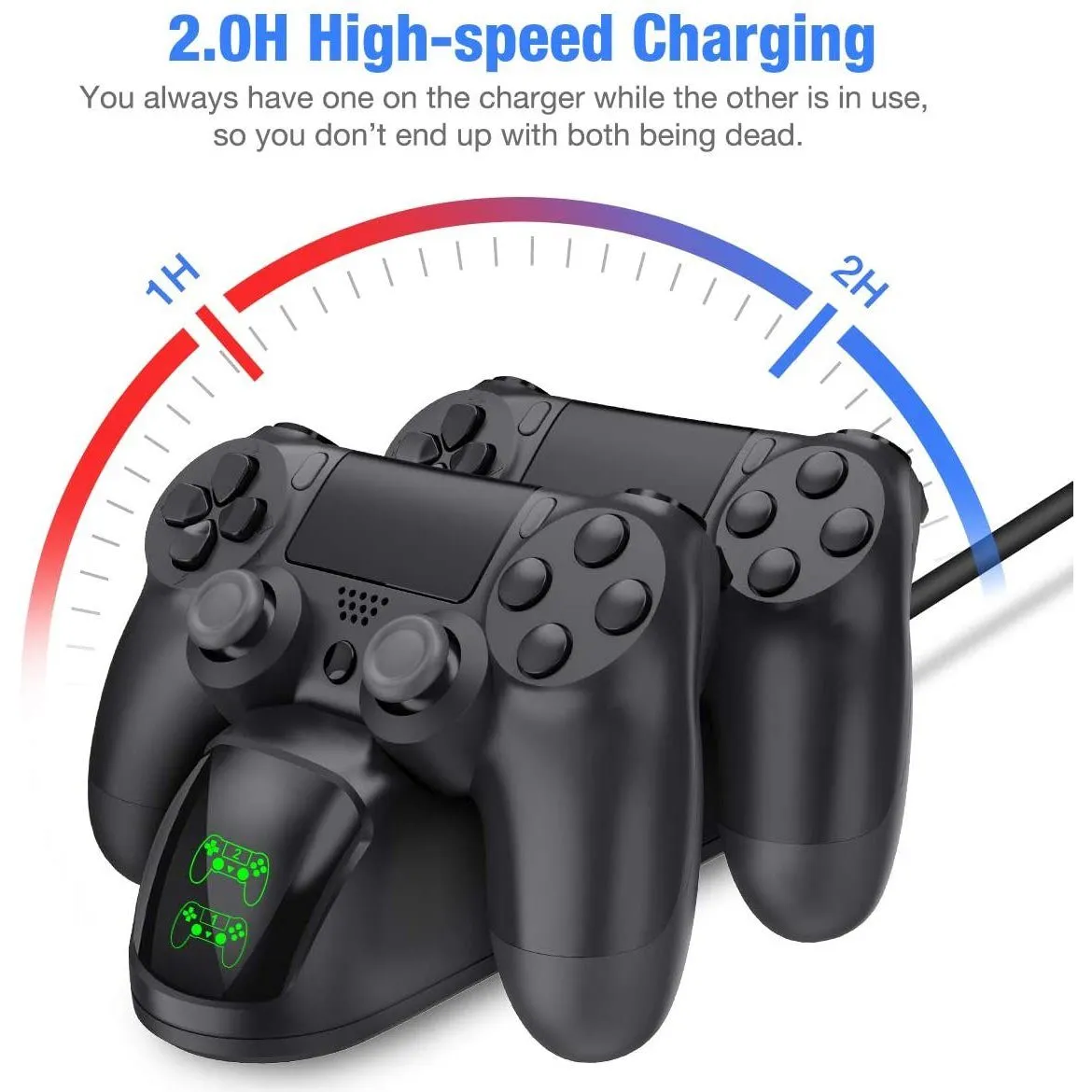 BEBONCOOL Controller USB Charging Station Dock for PS4