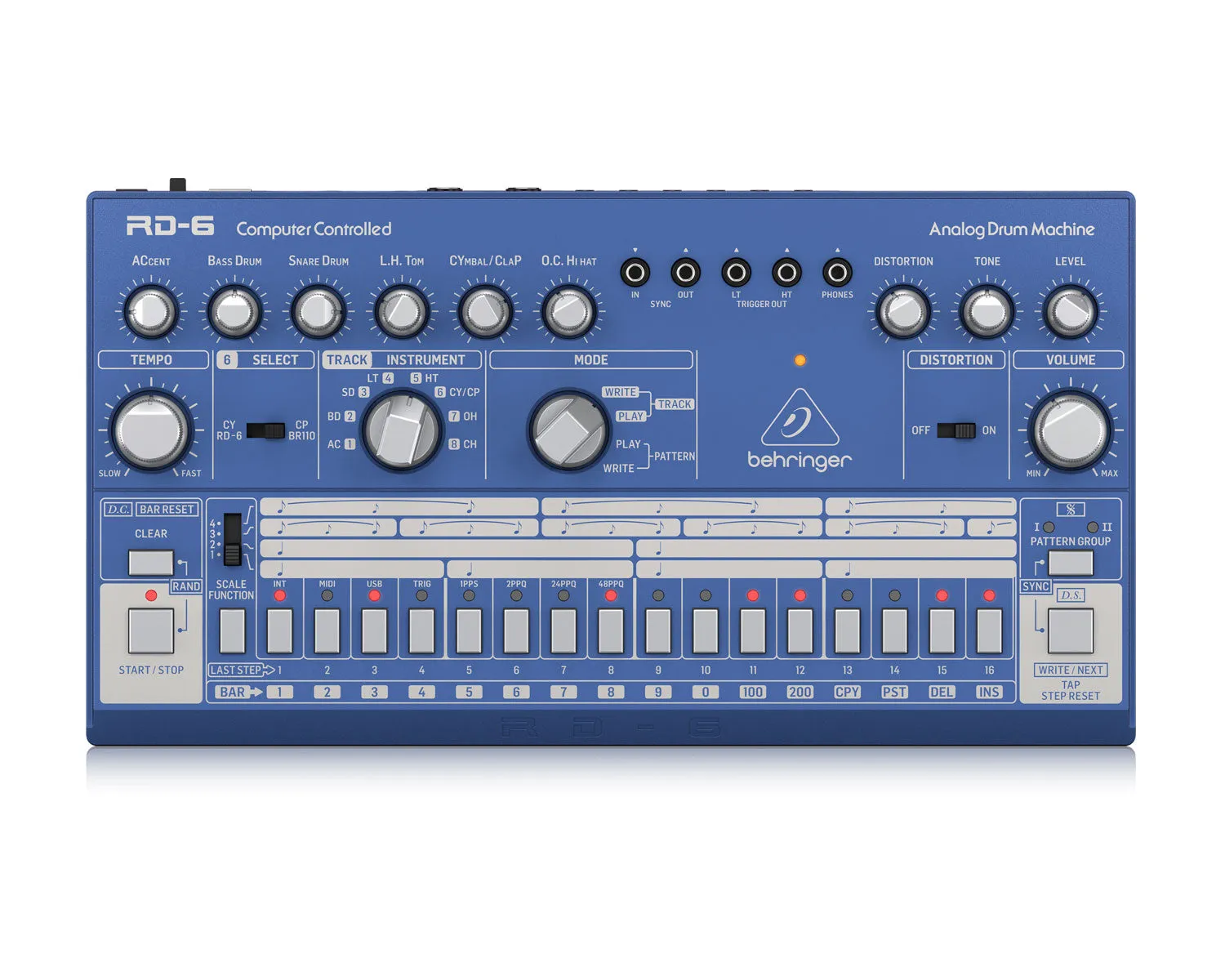 Behringer RD6 BU Analog Drum Machine - Blue