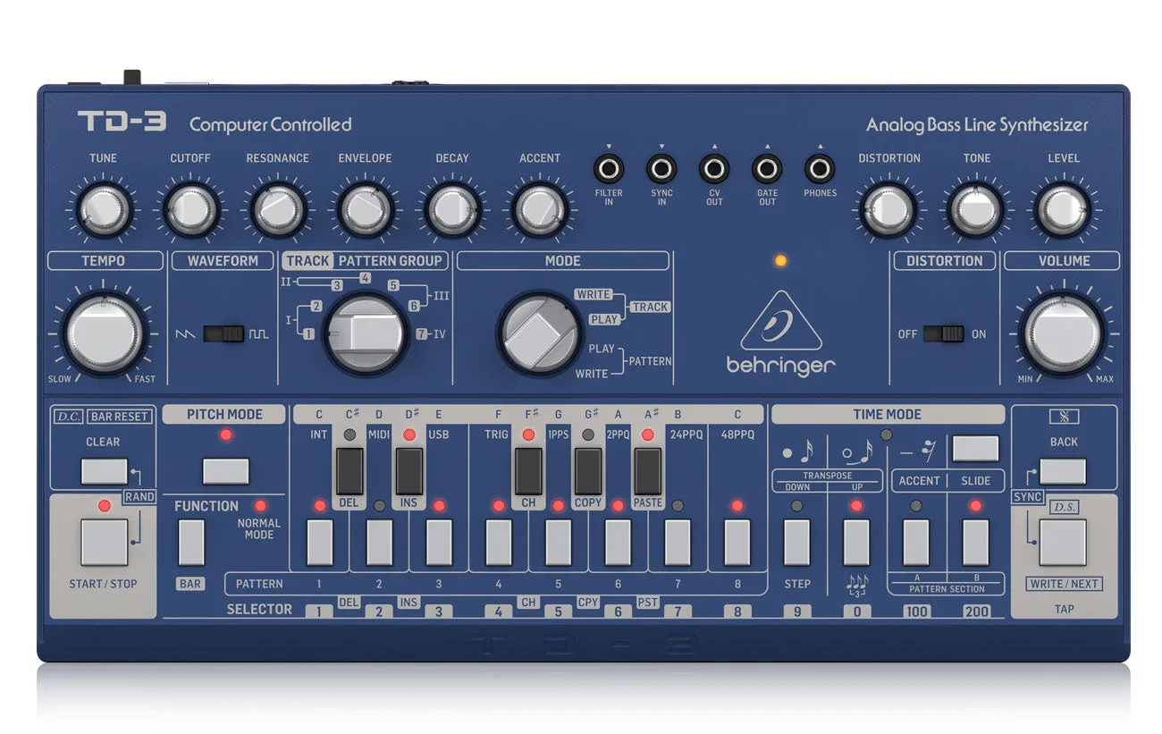 Behringer TD-3 Blue Analog Bass Line Synth