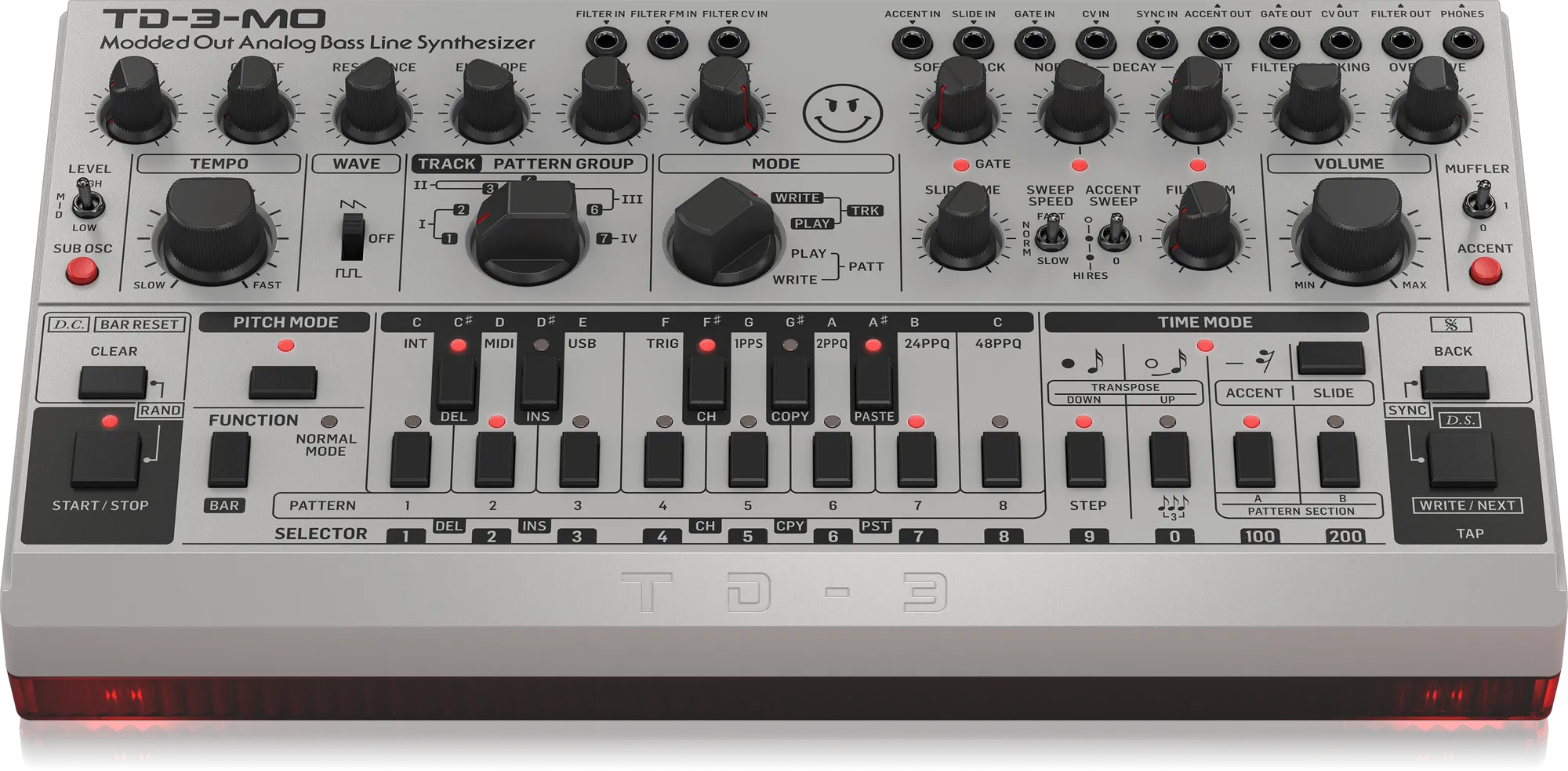Behringer TD-3 MO SR Modded Out Silver Analog Bass Line Synth