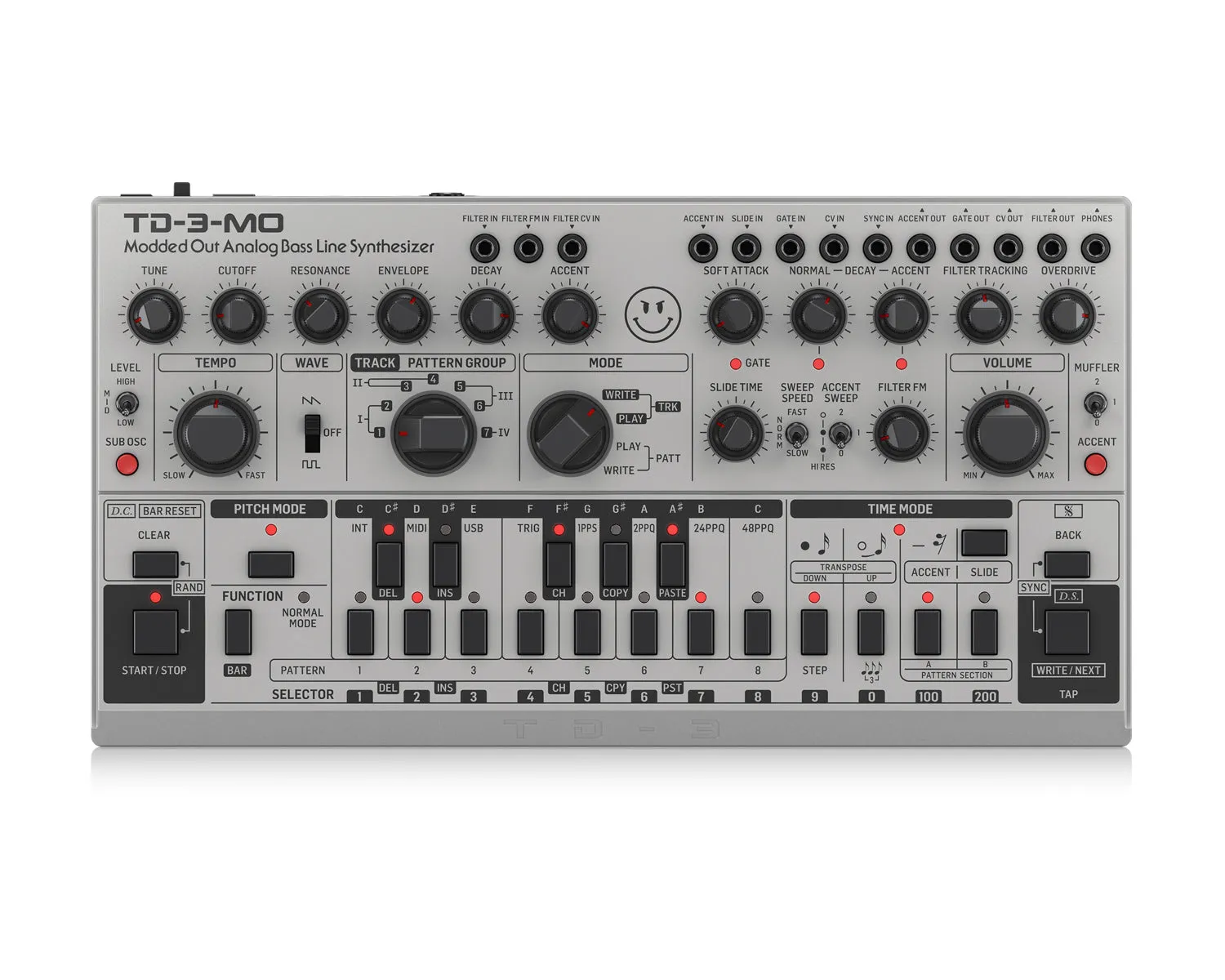 Behringer TD-3 MO SR Modded Out Silver Analog Bass Line Synth