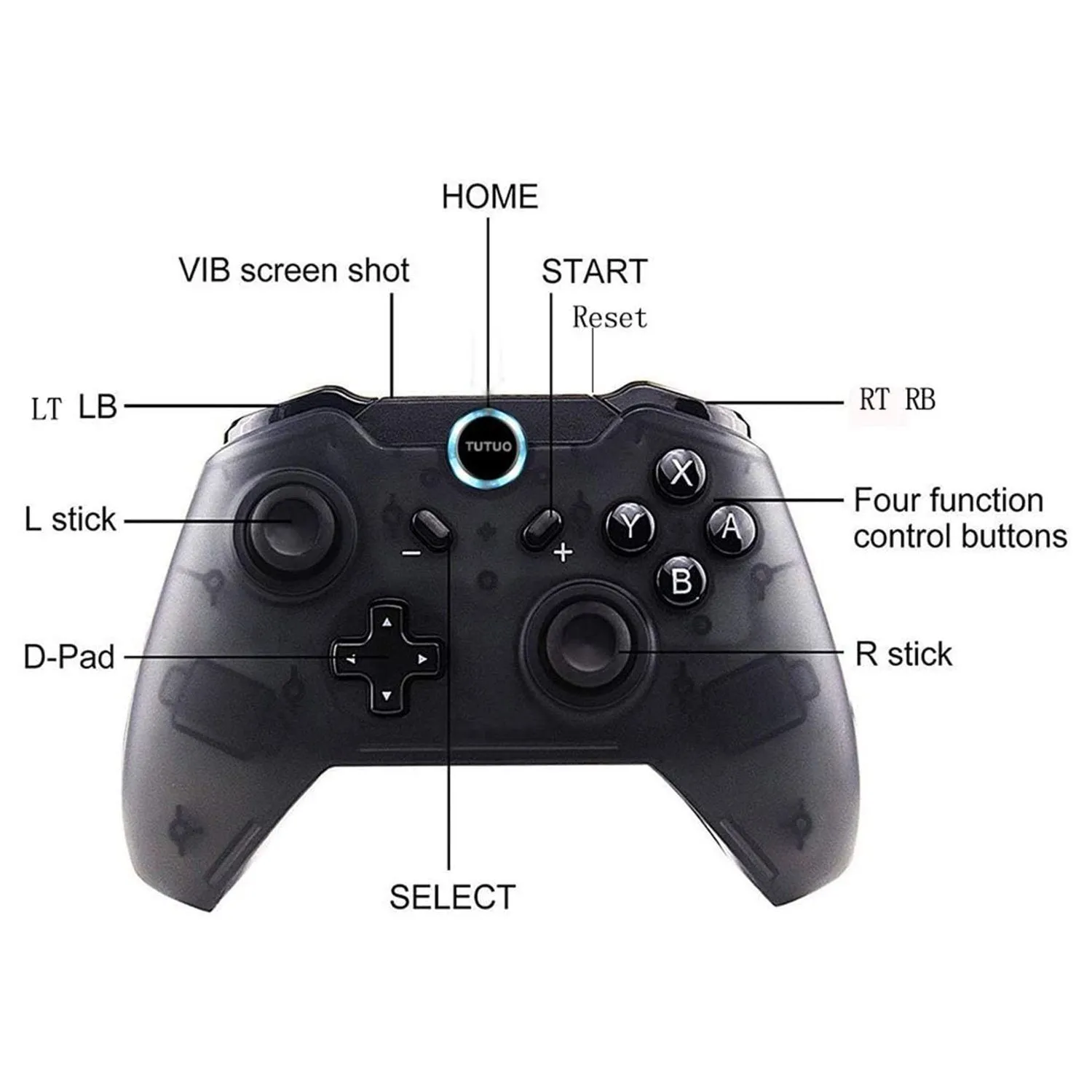 Black Bluetooth Wireless Controller for Nintendo Switch