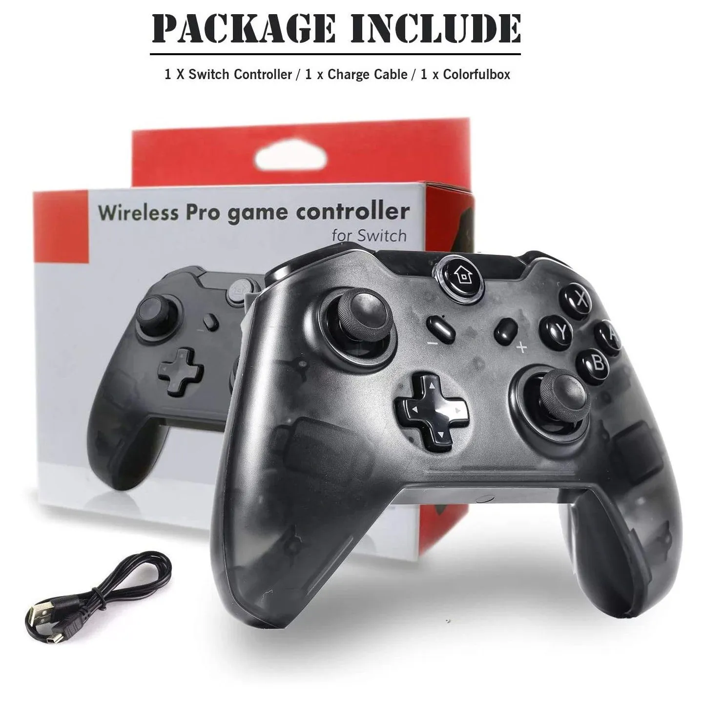 Black Bluetooth Wireless Controller for Nintendo Switch