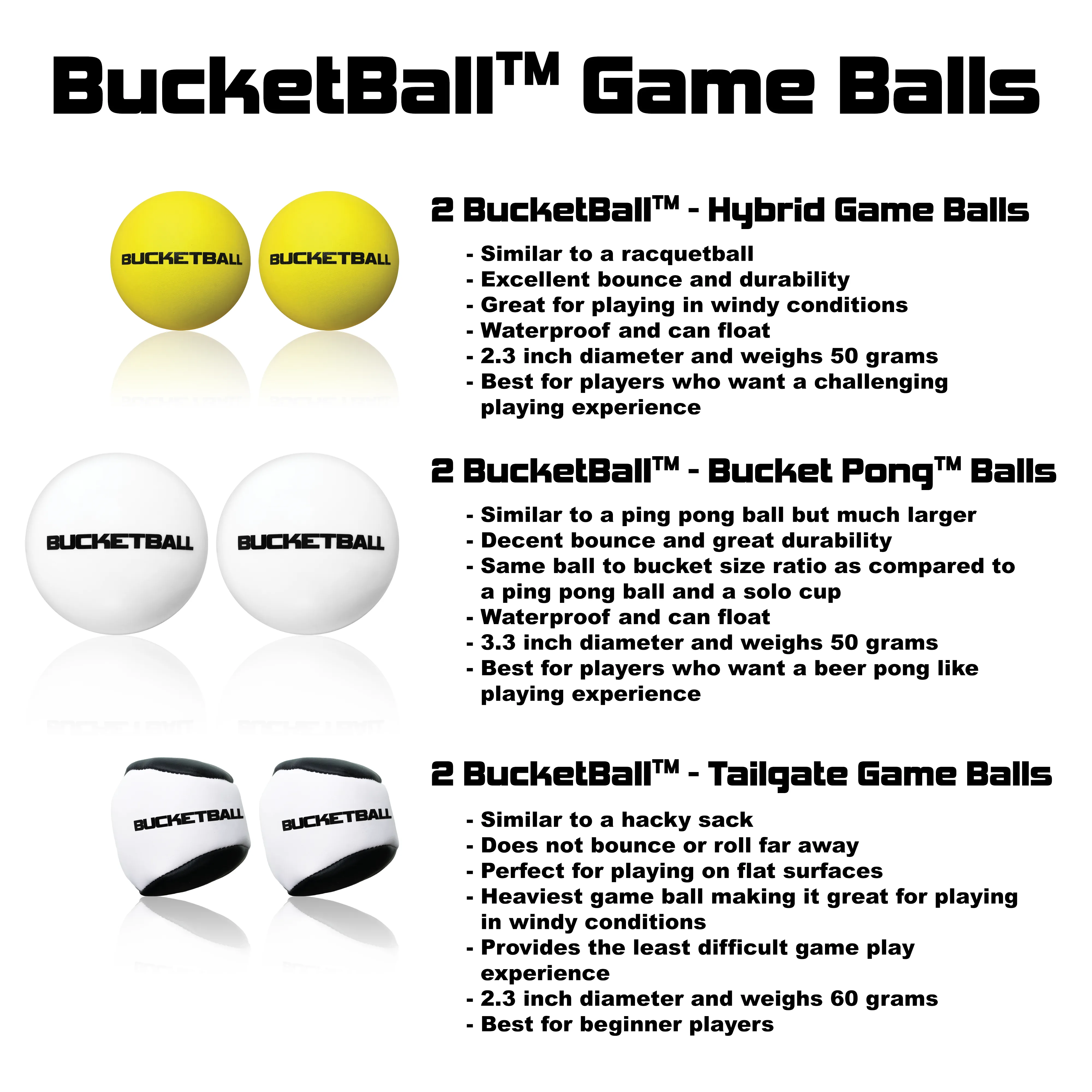 BucketBall™ - Tailgate Game Balls (2 Pack)