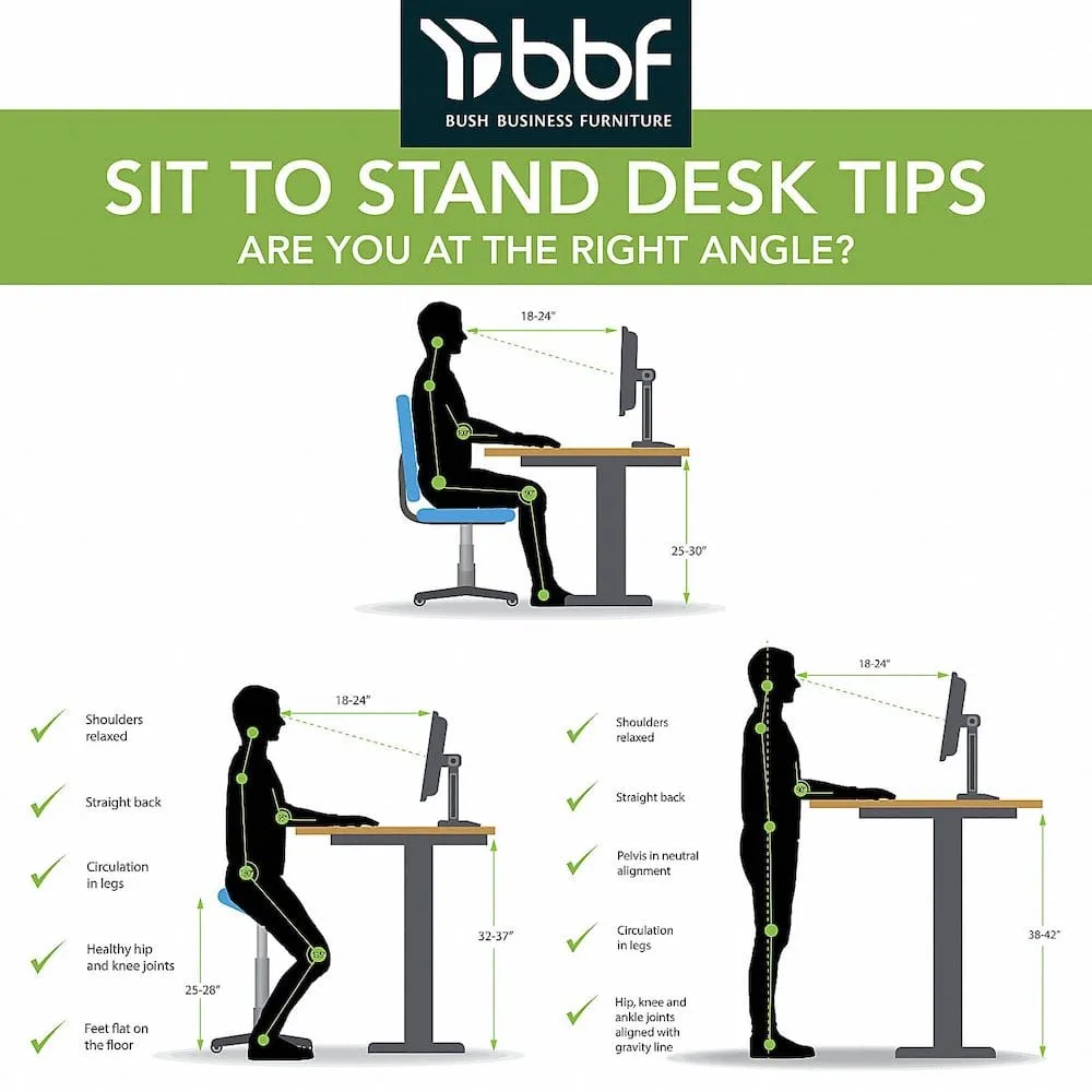 Bush Business Furniture 72W x 30D Height-Adjustable Standing Desk M6S7230SGSK