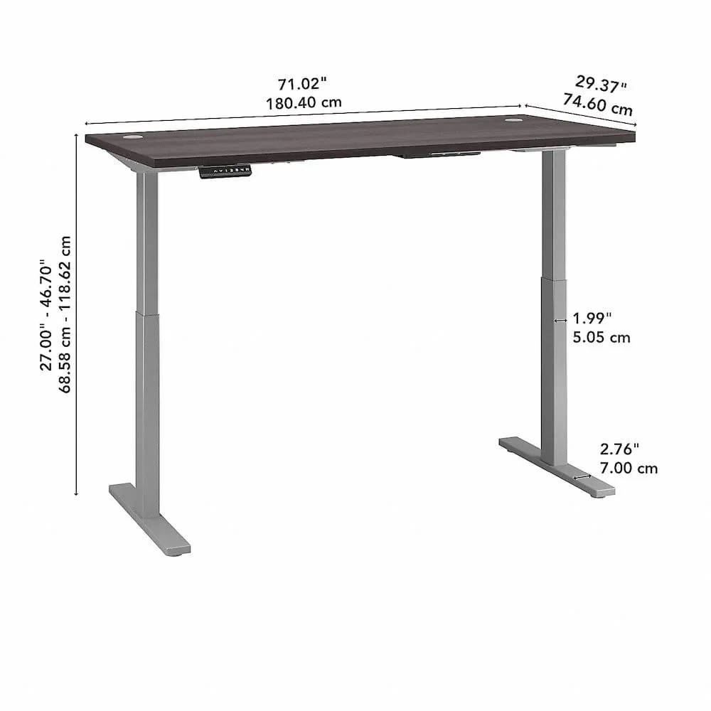 Bush Business Furniture 72W x 30D Height-Adjustable Standing Desk M6S7230SGSK