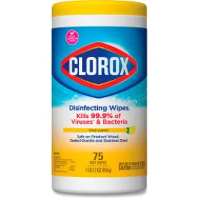 Clorox® Disinfecting Wipes, Crisp Lemon Scent, 75 Wipes/Canister