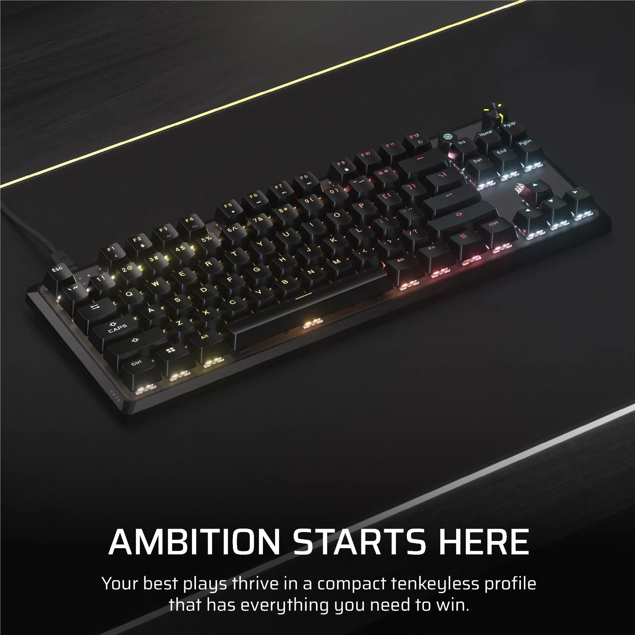 Corsair K70 CORE TKL Tenkeyless Mechanical Gaming RGB Keyboard (Black)
