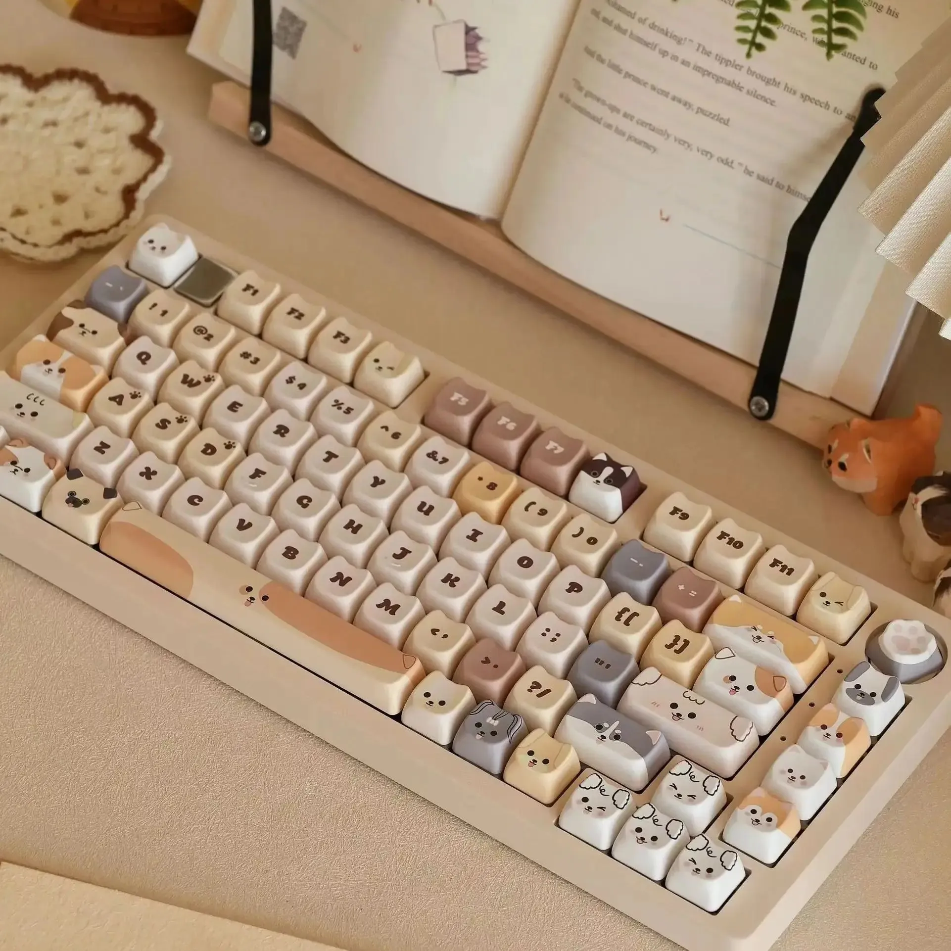 Cute Mocha Mao Cat Shape 108 KEYCAPS