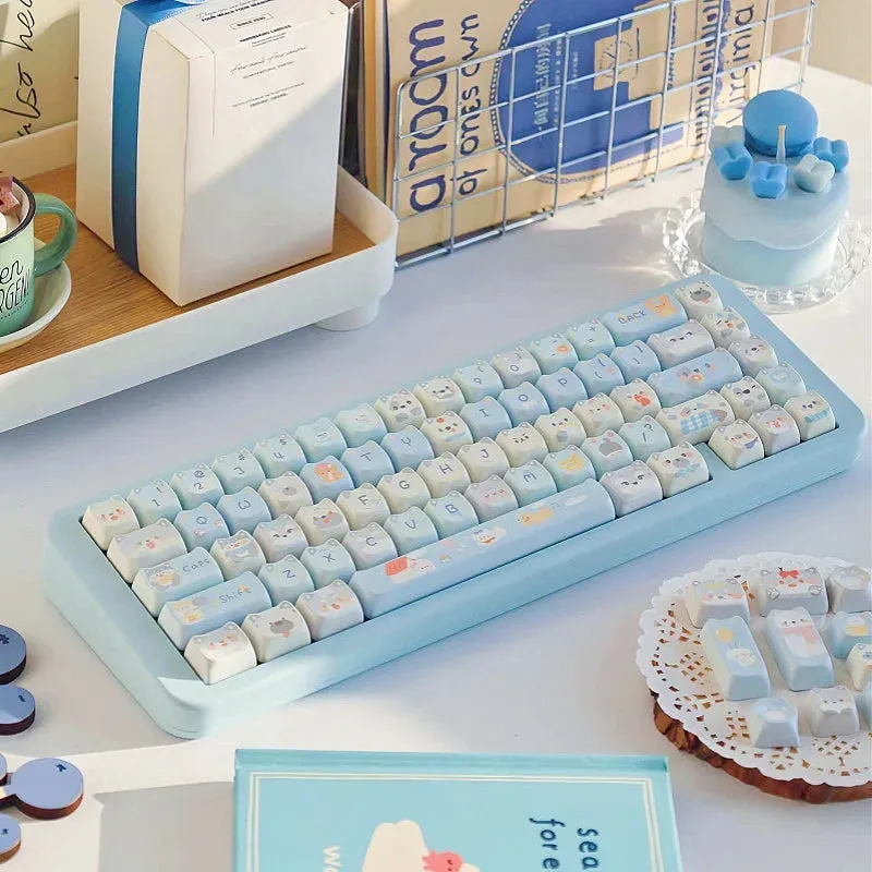 Cute Mocha Mao Cat Shape 108 KEYCAPS