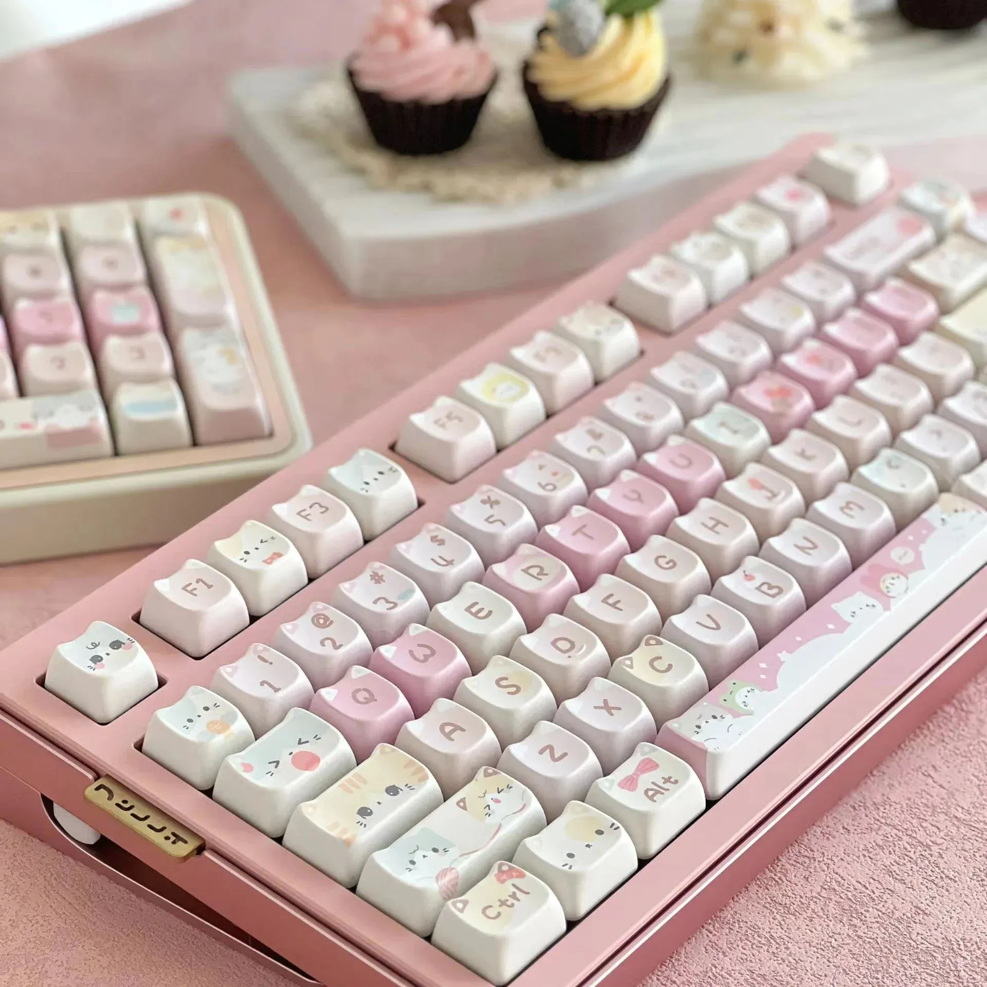 Cute Mocha Mao Cat Shape 108 KEYCAPS